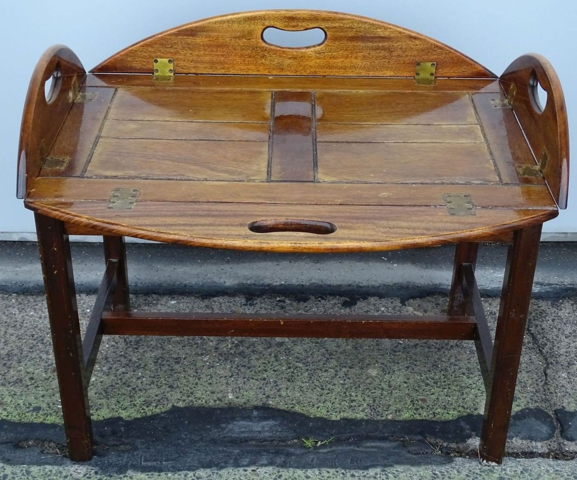 ovaler norddt. Klapptisch, H-48 cm, 92x66 cm - Bild 3 aus 5