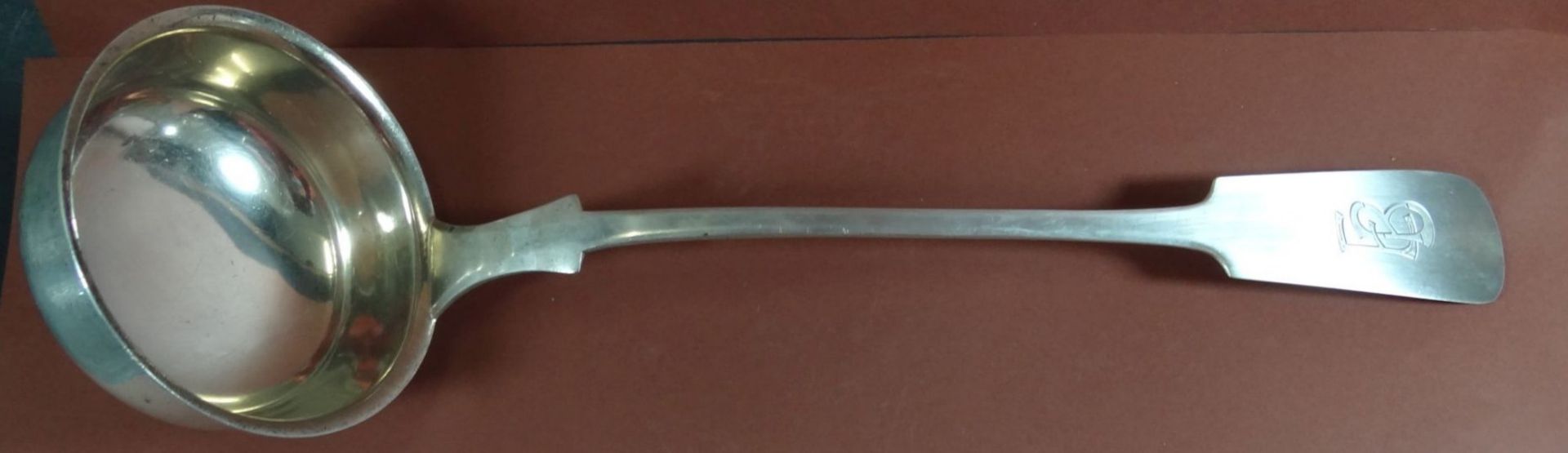 schwere Silberkelle-800-, Spatenform, L-33 cm, 196 gramm, Monogramm EB - Image 2 of 5