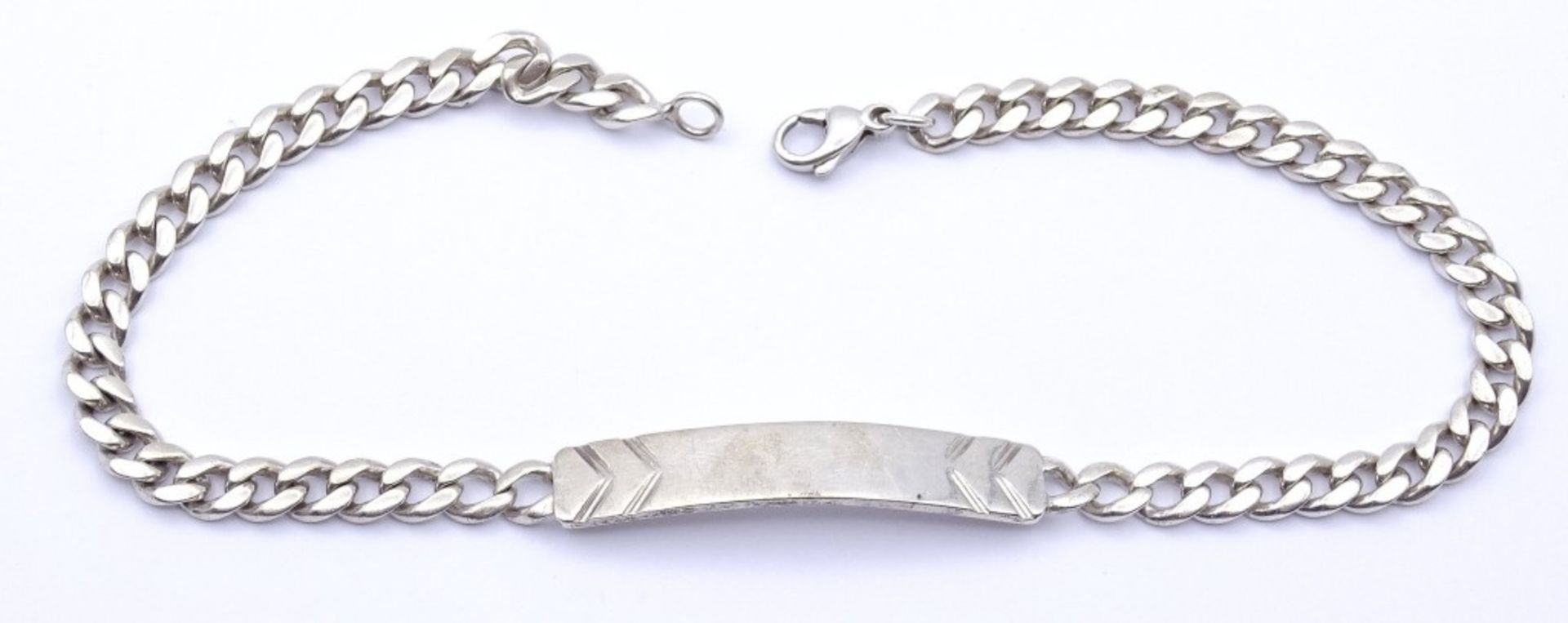 Identitätsarmband Sterling Silber 0.925 ohne Namensgravur L- 27cm, B- 5,4mm, 17,8gr.