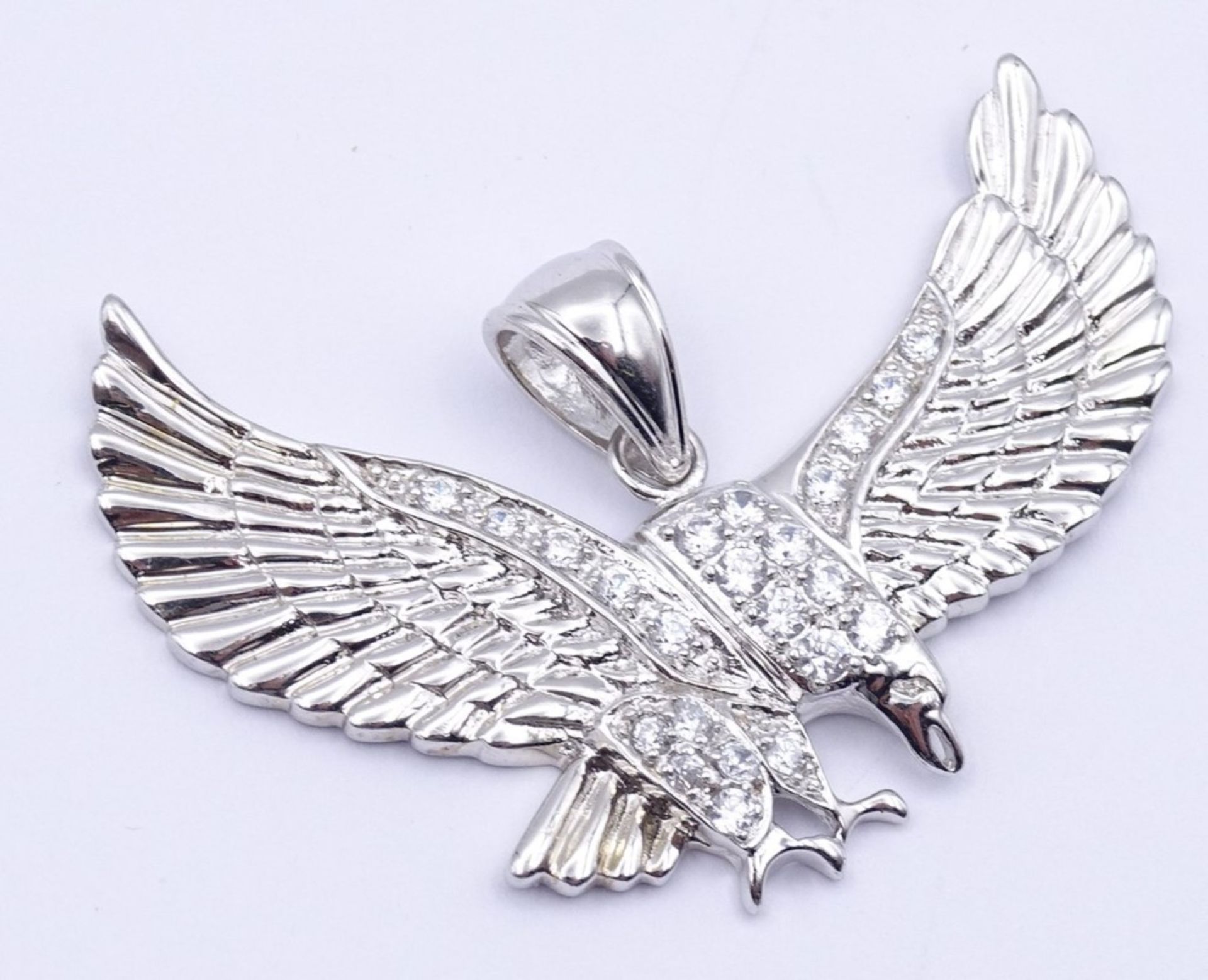 Adler Anhänger mit rund facc.klaren Steinen,Sterling Silber 0.925 L- 5,1cm, 10,7gr. - Image 2 of 3