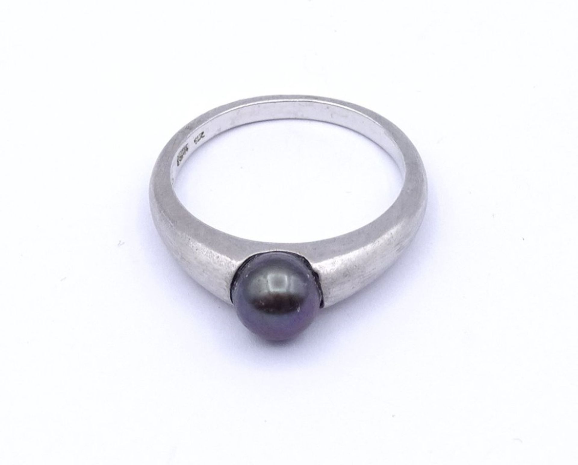 Silber Ring mit dunkler Perle, Sterling Silber 0.925, 3,5gr., RG 59/60 - Bild 2 aus 3