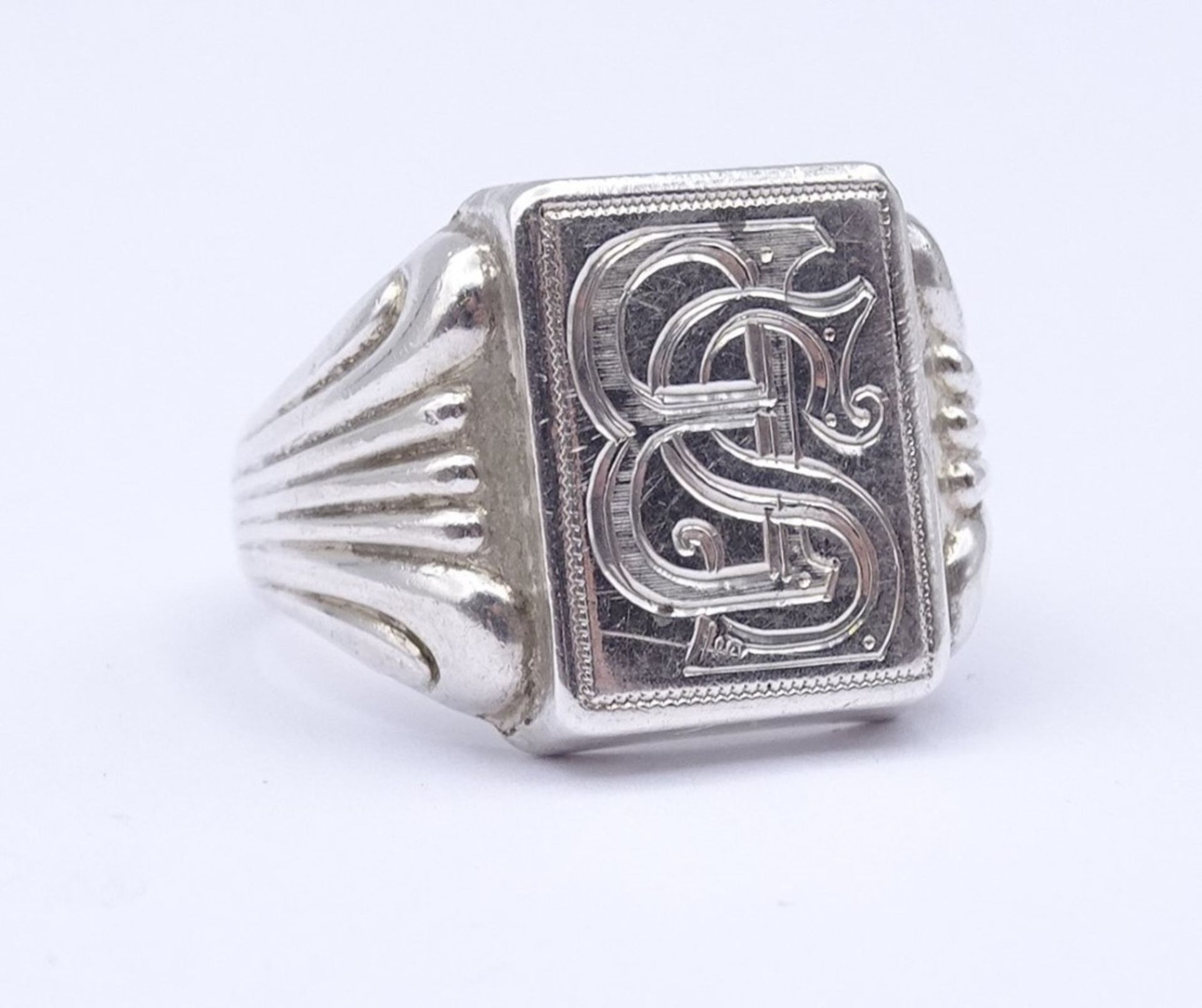 800er Silber Ring mit Initialen , 6,9gr., RG 58//59