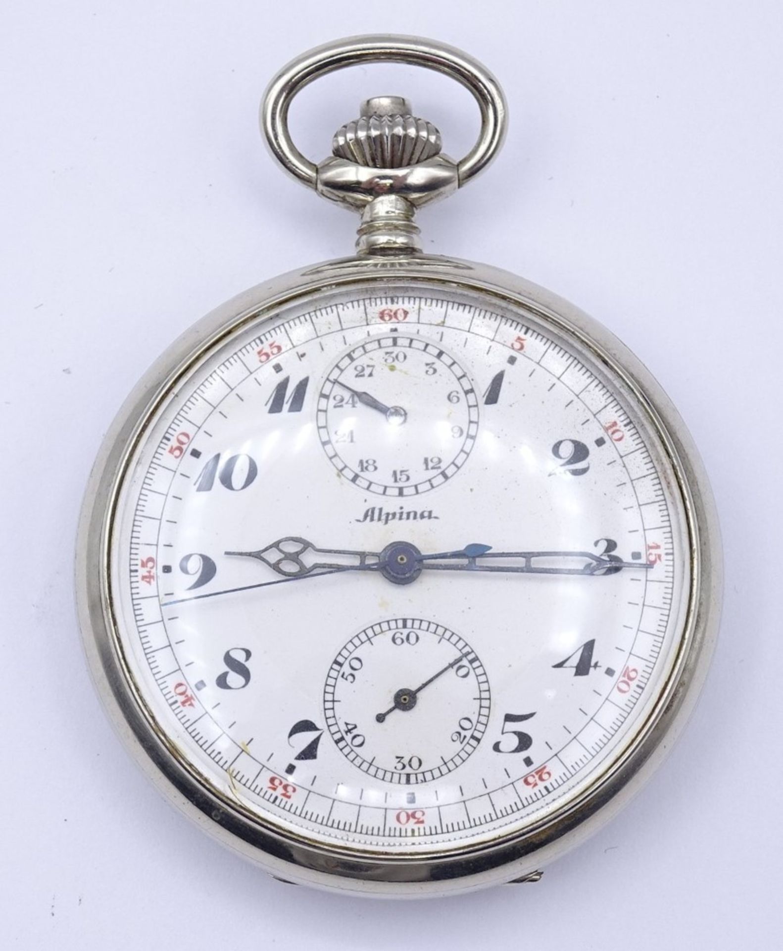 Alpina Taschenuhren Chronograph, mechanisch,Werk läuft,D- 51mm, Werk Nr. 1484679