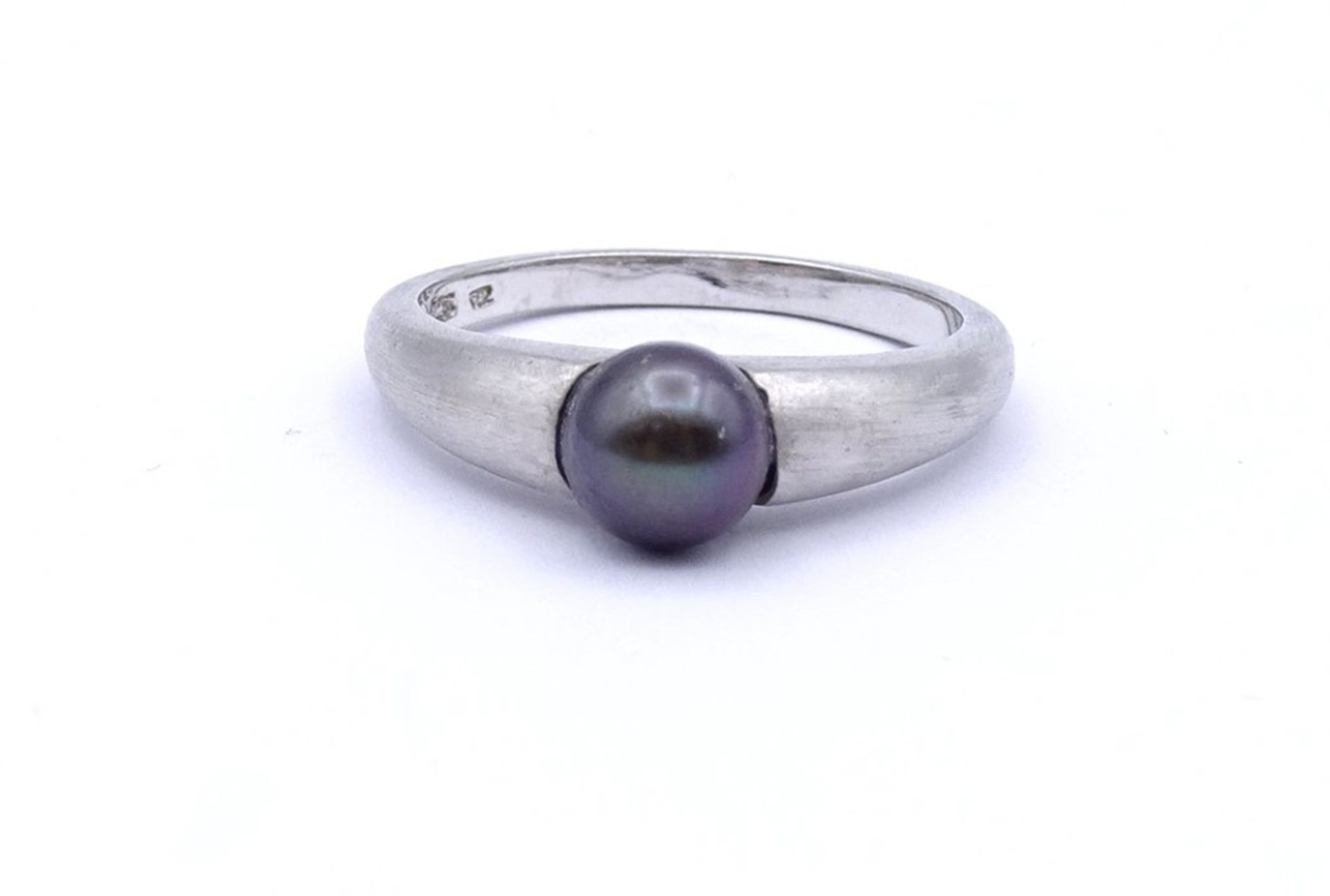 Silber Ring mit dunkler Perle, Sterling Silber 0.925, 3,5gr., RG 59/60