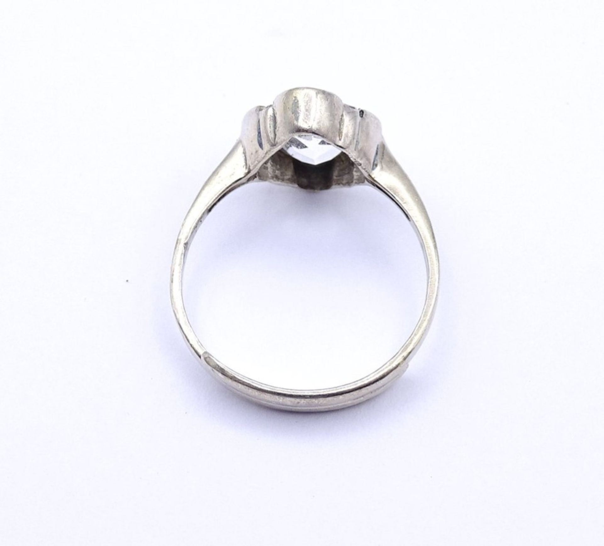 Silber Ring mit klaren facc. Stein. offene Ringschiene, 1,8gr. - Bild 4 aus 4