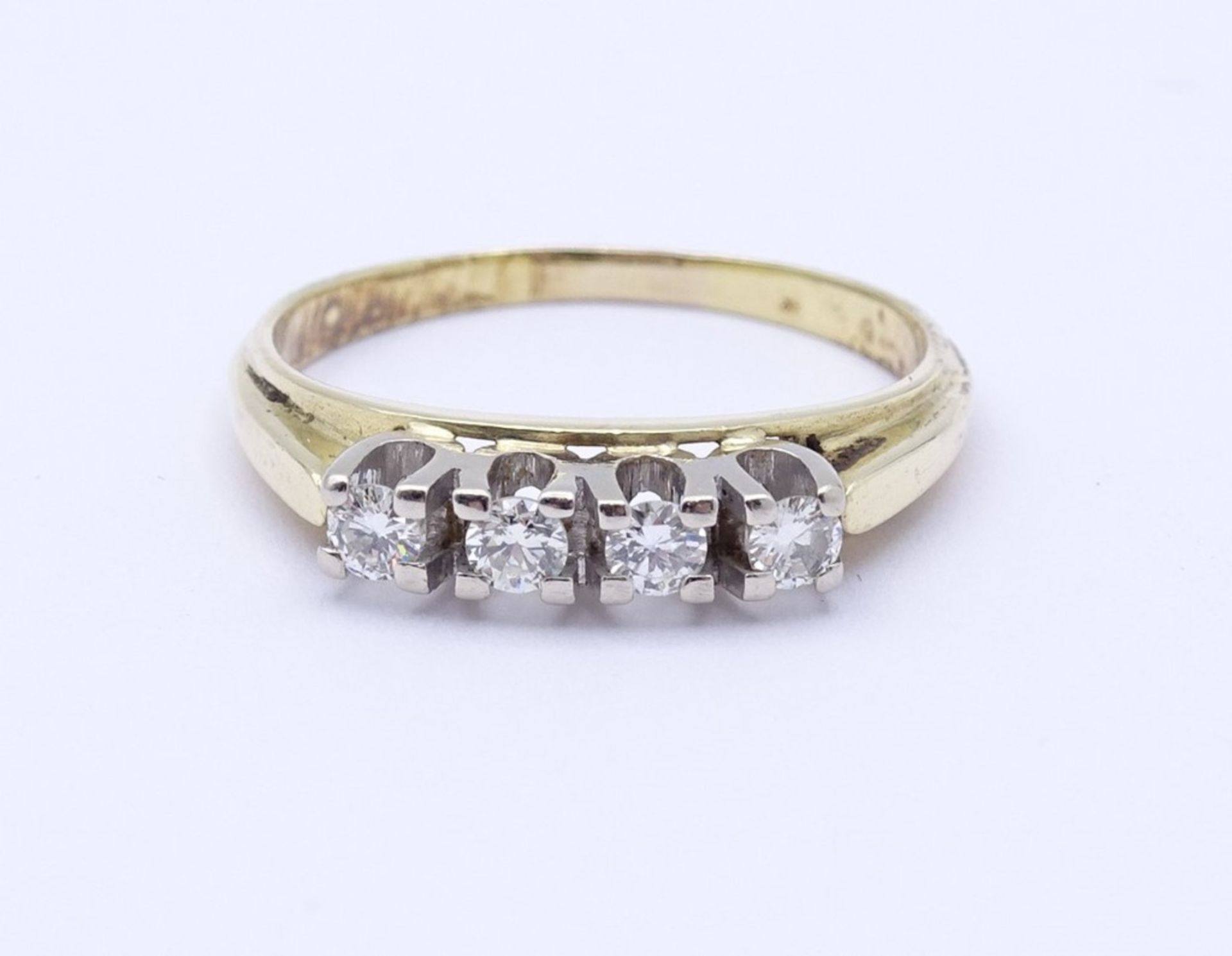 Goldring 0.585 mit Brillanten zus. 0,38ct., GG/WG, 4,1gr., RG 62 - Bild 3 aus 10