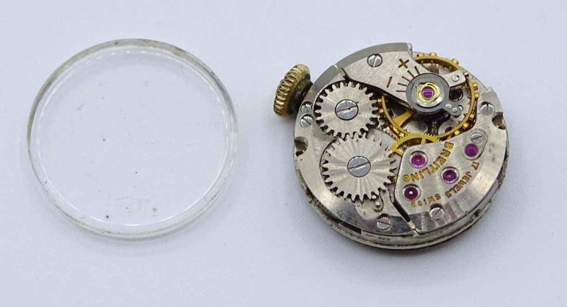 Armbanduhren Werk "Breitling" Werk und Glas,Handaufzug,Werk steht,d- 1,5cm - Bild 2 aus 2