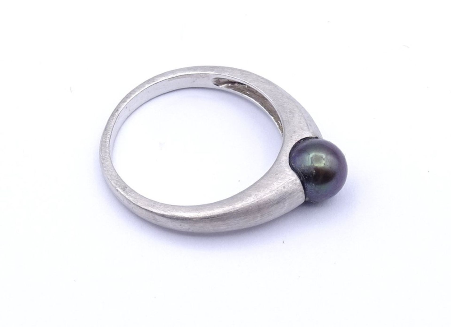 Silber Ring mit dunkler Perle, Sterling Silber 0.925, 3,5gr., RG 59/60 - Bild 3 aus 3