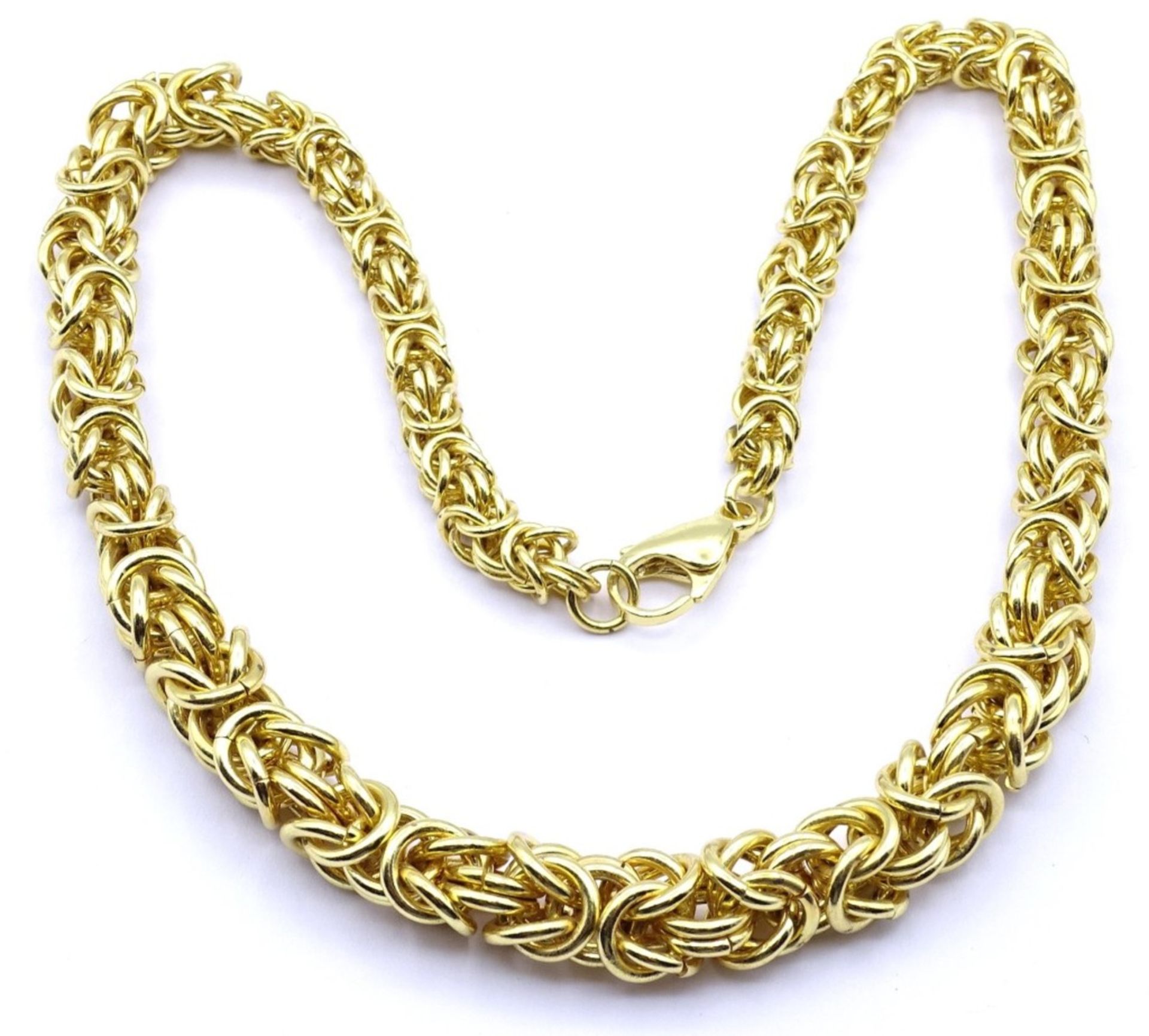 Massive goldfarbene Halskette mit Karabiner Verschluss,ca.L- 45cm, 86gr. - Bild 3 aus 10