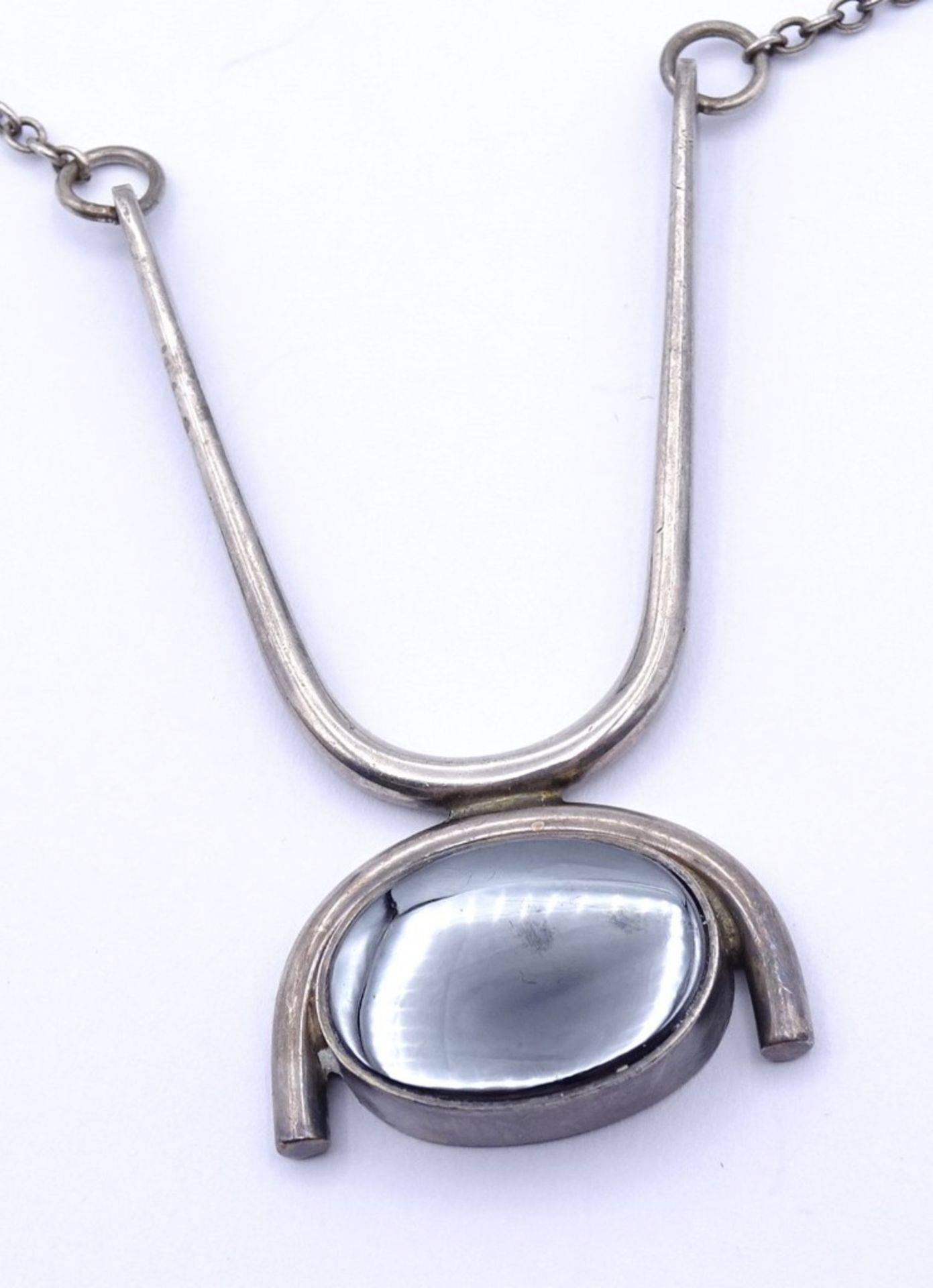 Halskette mit Anhänger "Georg Jensen" Denmark,Nr. A48,Sterling Silber 0.925 mit einen Hämatit - Bild 2 aus 4