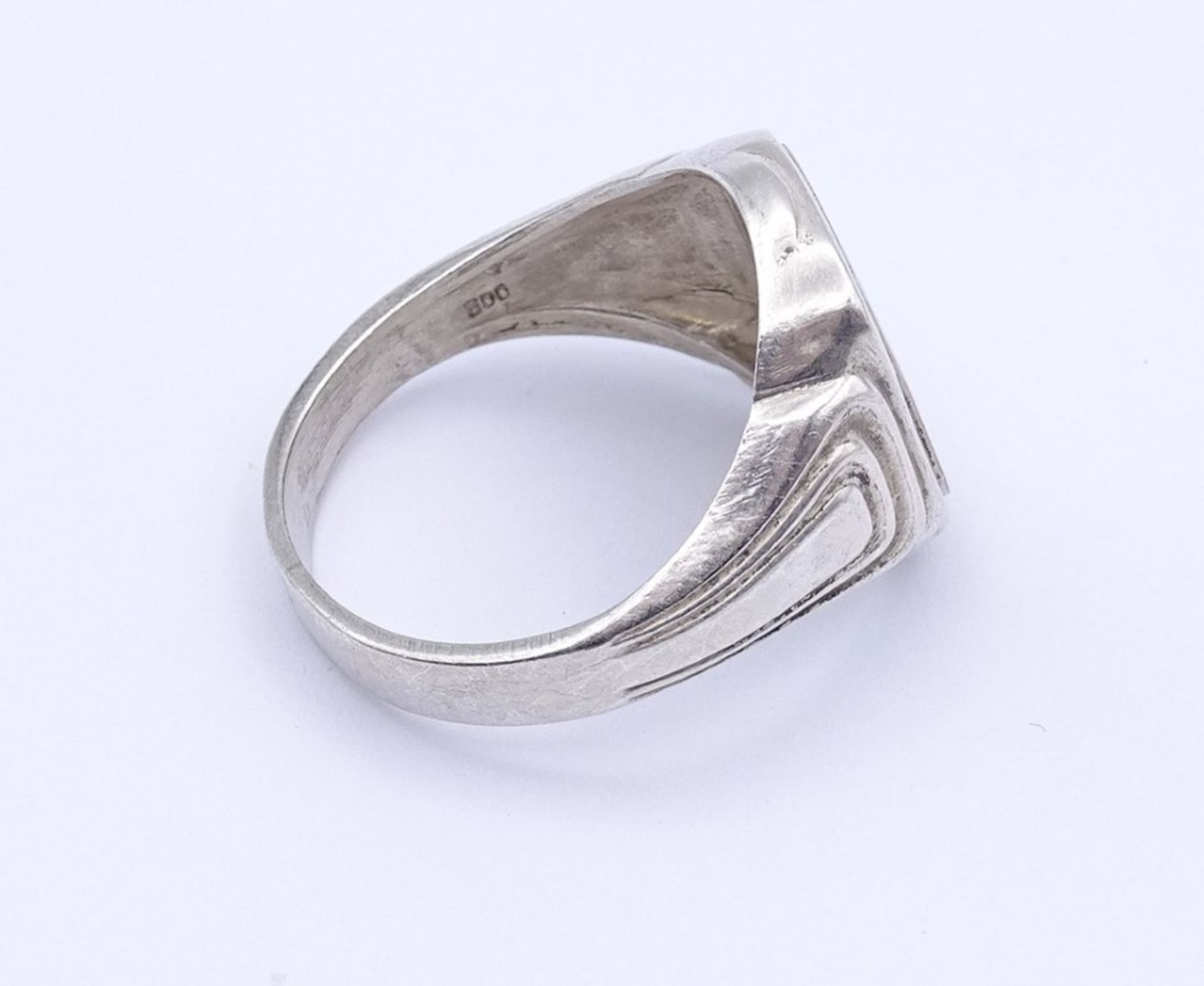 800er Silber Herren Ring, ohne Monogramm, 7,50gr.,RG 65/66 - Image 2 of 3