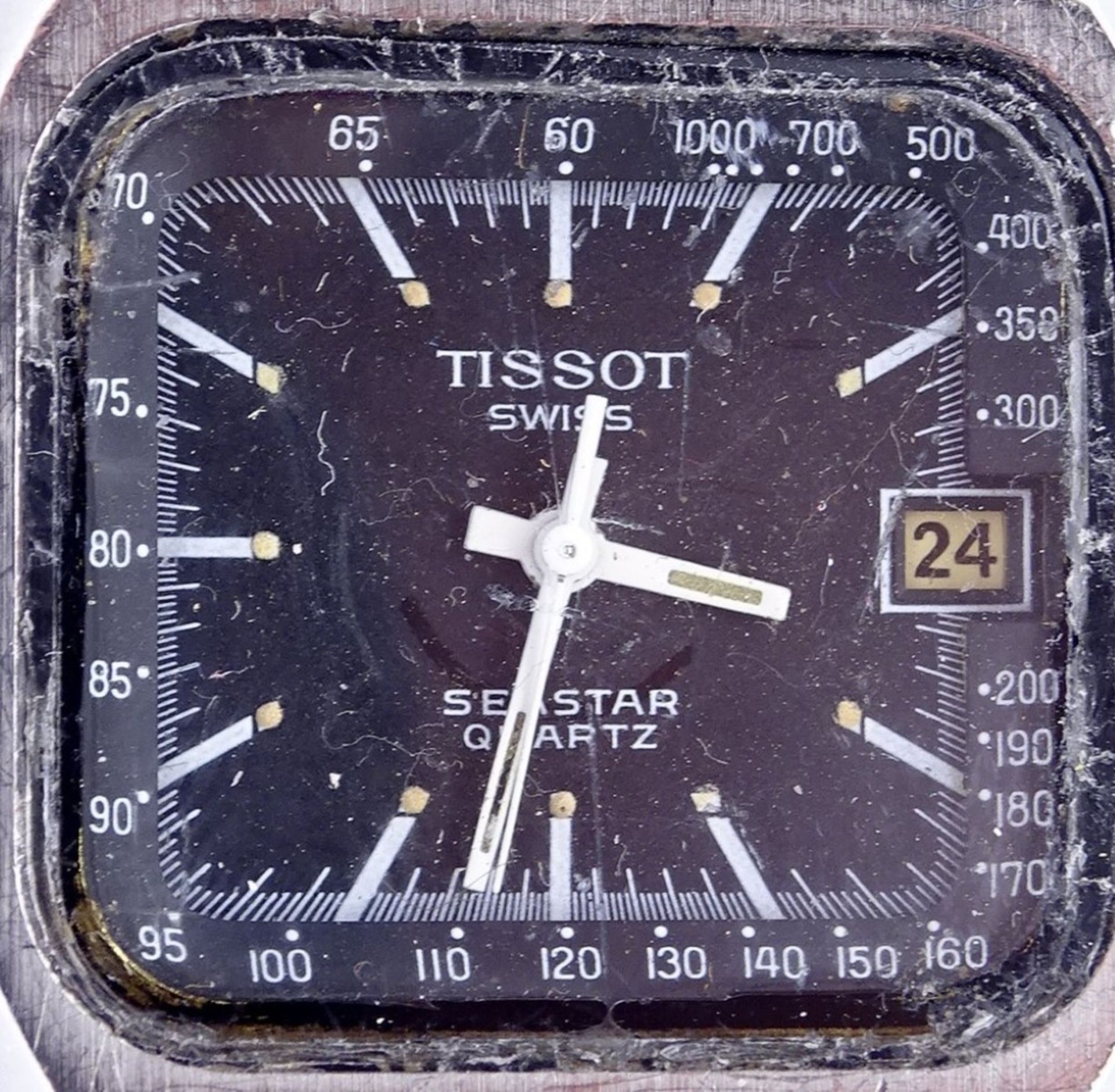 HAU "Tissot Seastar", Quartz,Edelstahl,Gehäuse 34x43mm,Starke Tragespuren auf dem Glas,Funktion - Bild 2 aus 4