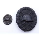 Verwundetenabzeichen 1. Weltkrieg in schwarz mit Miniatur