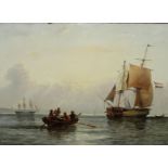 James Wilson CARMICHAEL (1800-1868) "Segelschiffe", Öl/Leinen, 37x59 cm, unsigniert, aber rückseitig