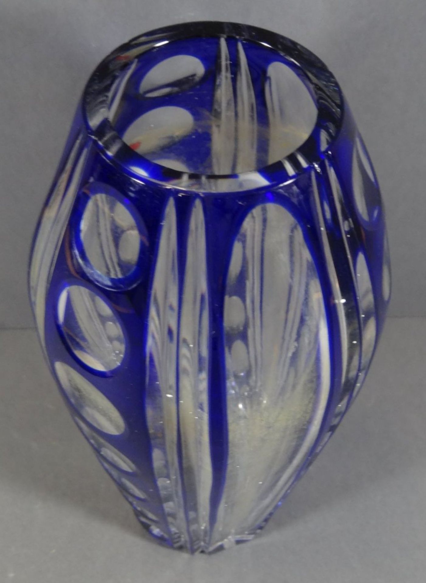 Kristallvase, blau/klar,H-23cm - Image 2 of 6