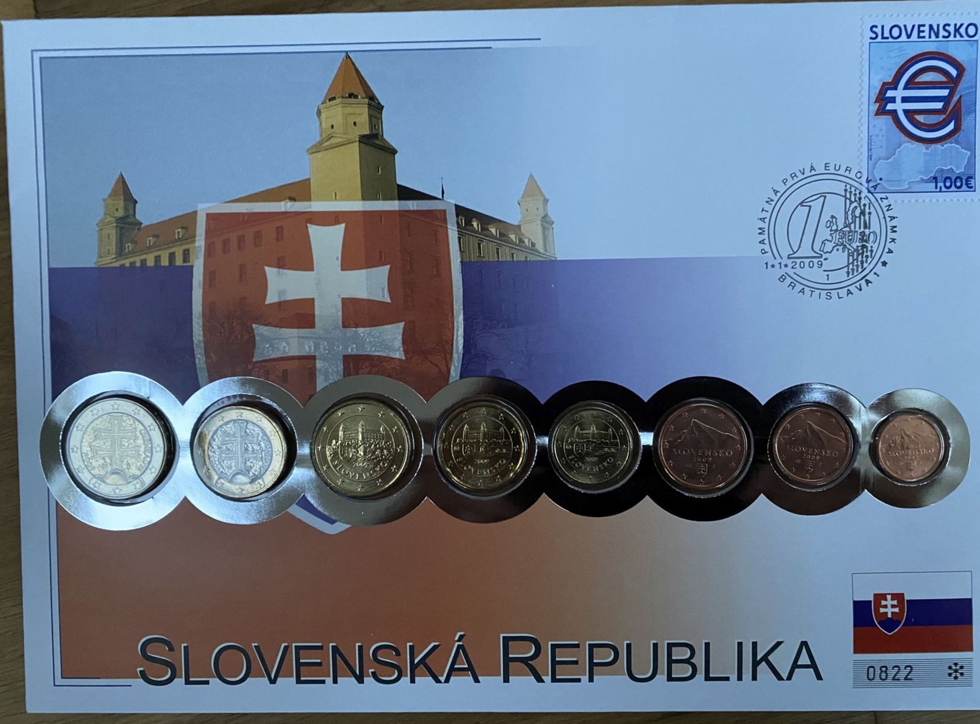 Euro-Numisbrief "Slovenska" mit Beschreibung, 2009, Nennwert 3,88 Euro
