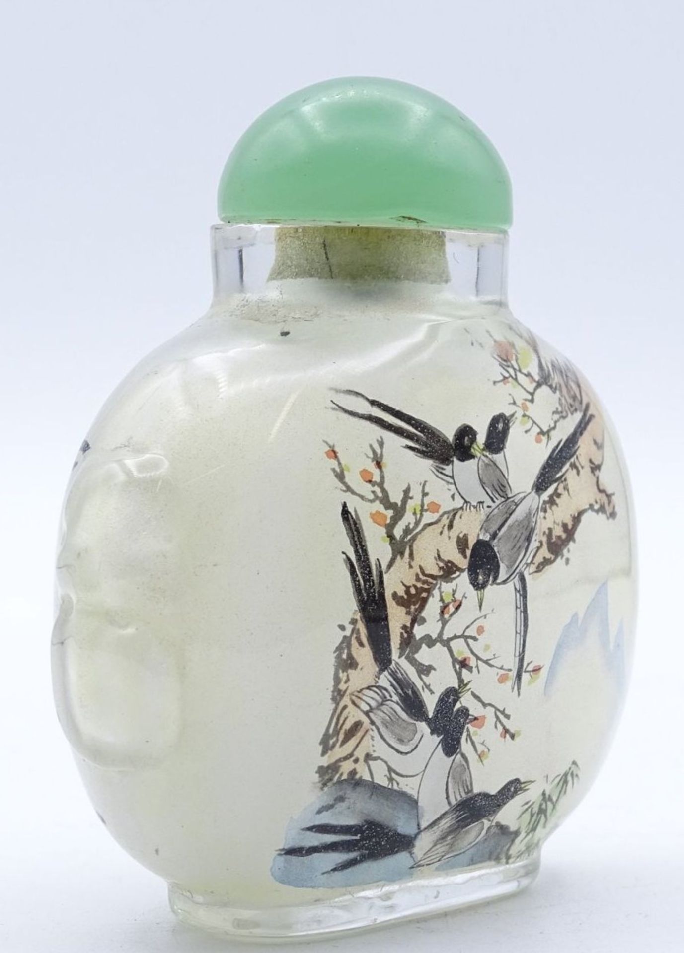 Snuff Bottle, Zwischenglasmalerei, Vögel, China, H-7 cm - Image 3 of 6