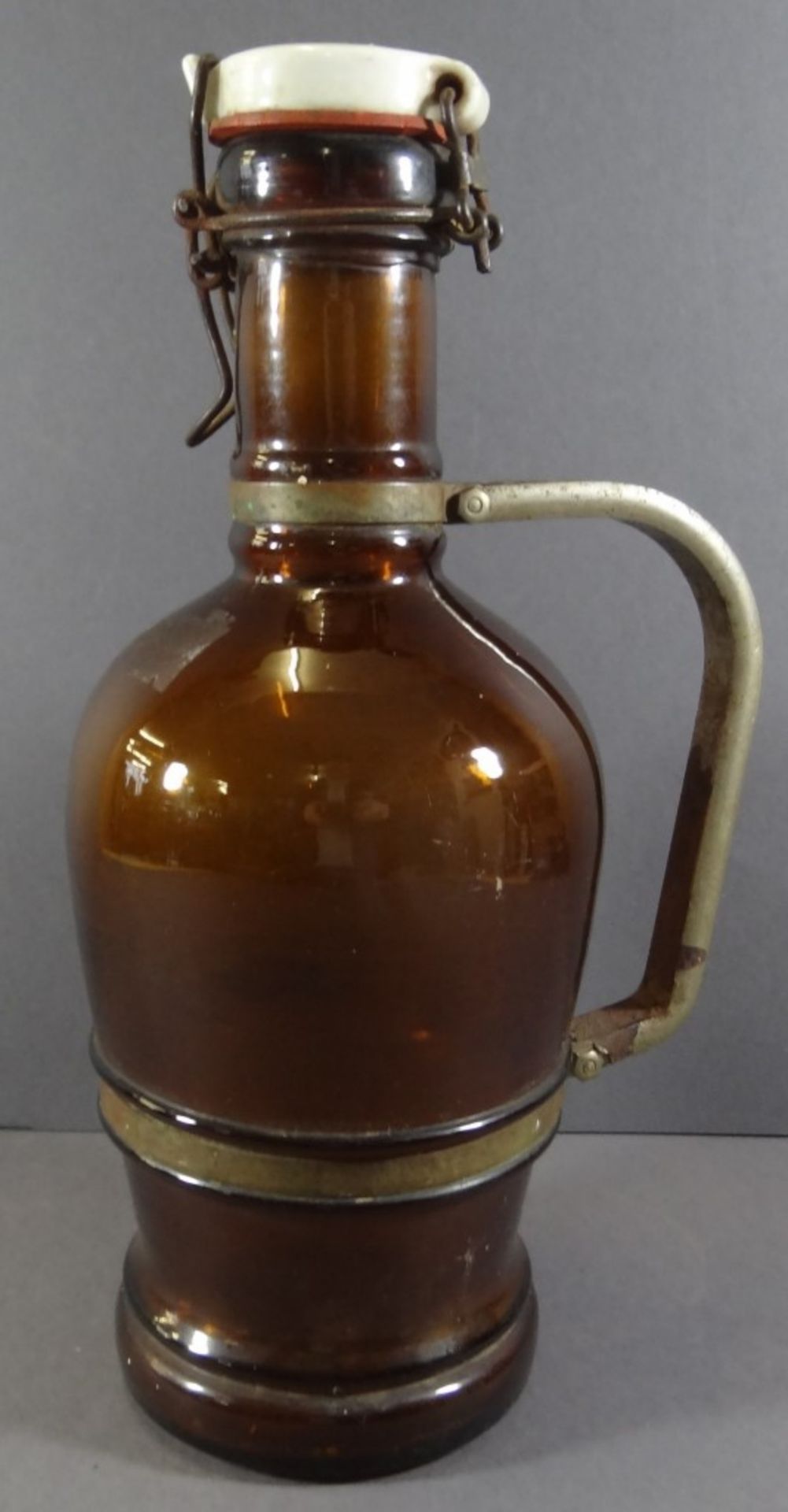 Große alte Bierflasche,braunglas,"Bracht&co", Hamburg 36,H- 33cm,Alters-u. Gebrauchsspuren