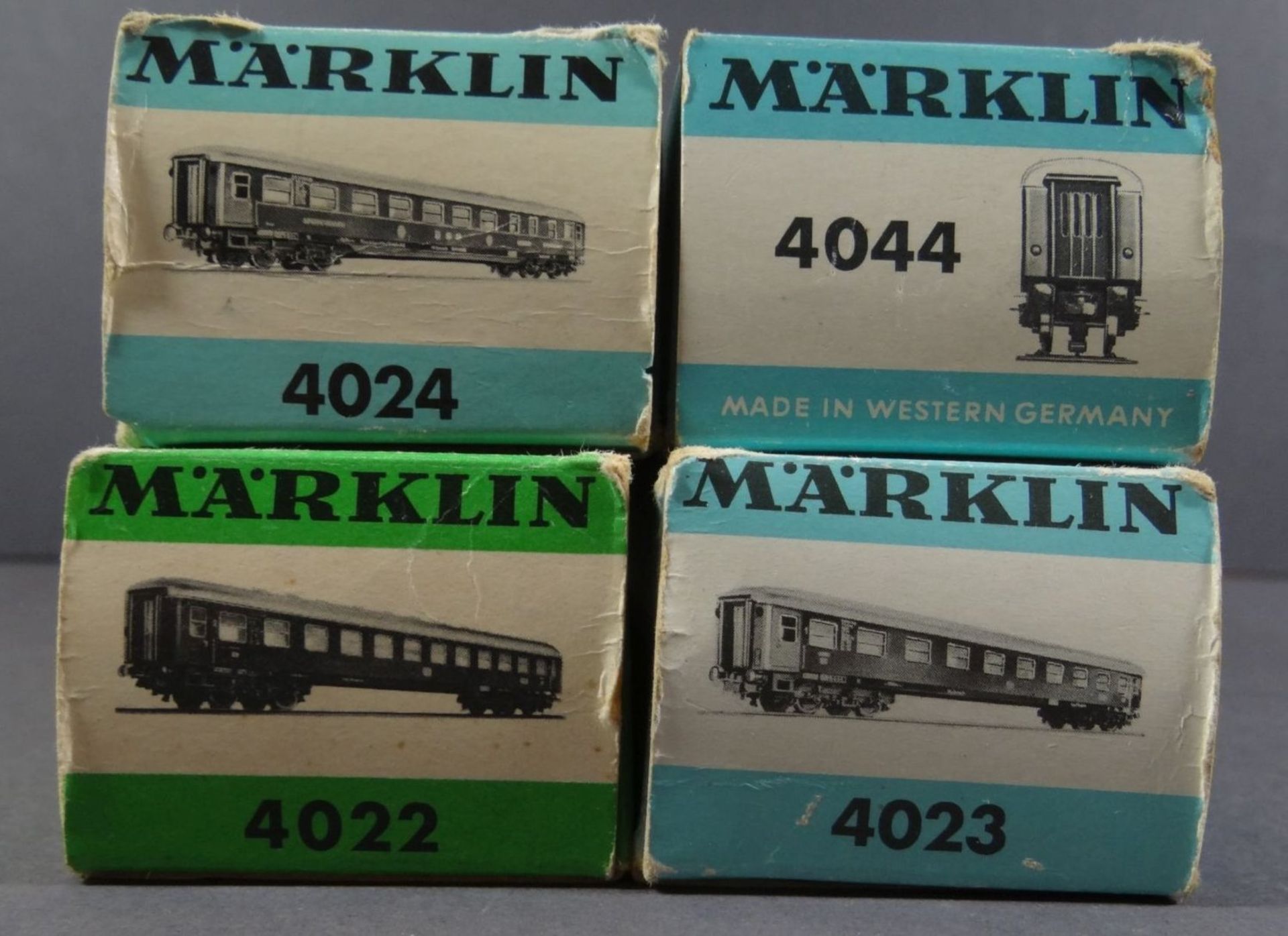 4x "Märklin" (D-Zug Wagen und Speisewagen),OVP,Nr. 4022/4023/4024/4044 - Bild 2 aus 4