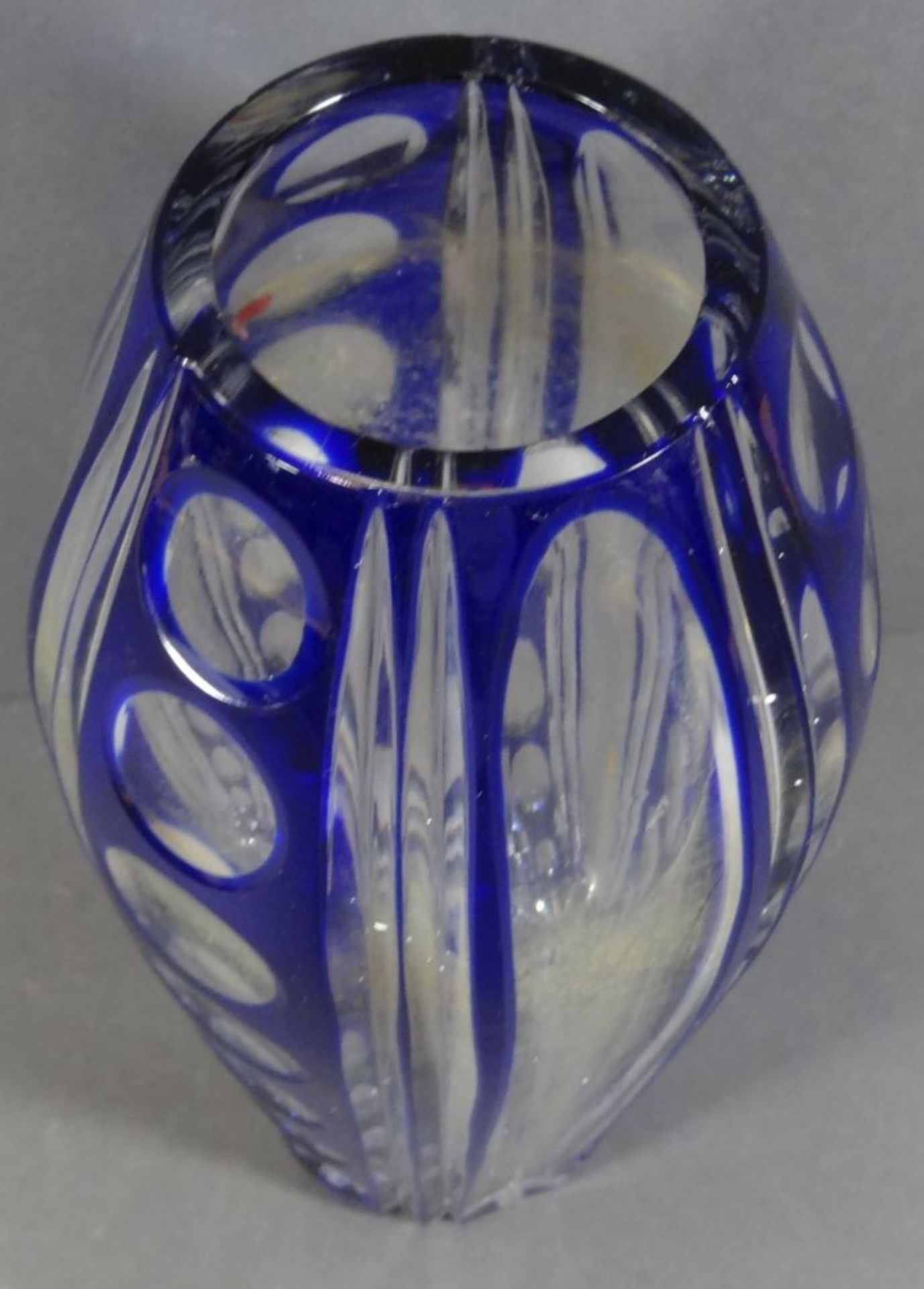 Kristallvase, blau/klar,H-23cm - Image 4 of 6