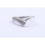 Ring, Sterling Silber, mit klaren Steinen, RG 53, 4 gr.