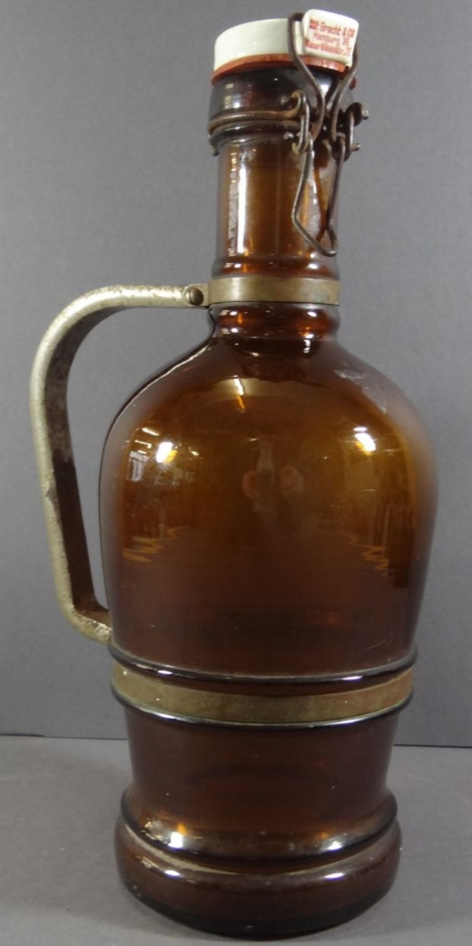 Große alte Bierflasche,braunglas,"Bracht&co", Hamburg 36,H- 33cm,Alters-u. Gebrauchsspuren - Image 4 of 6