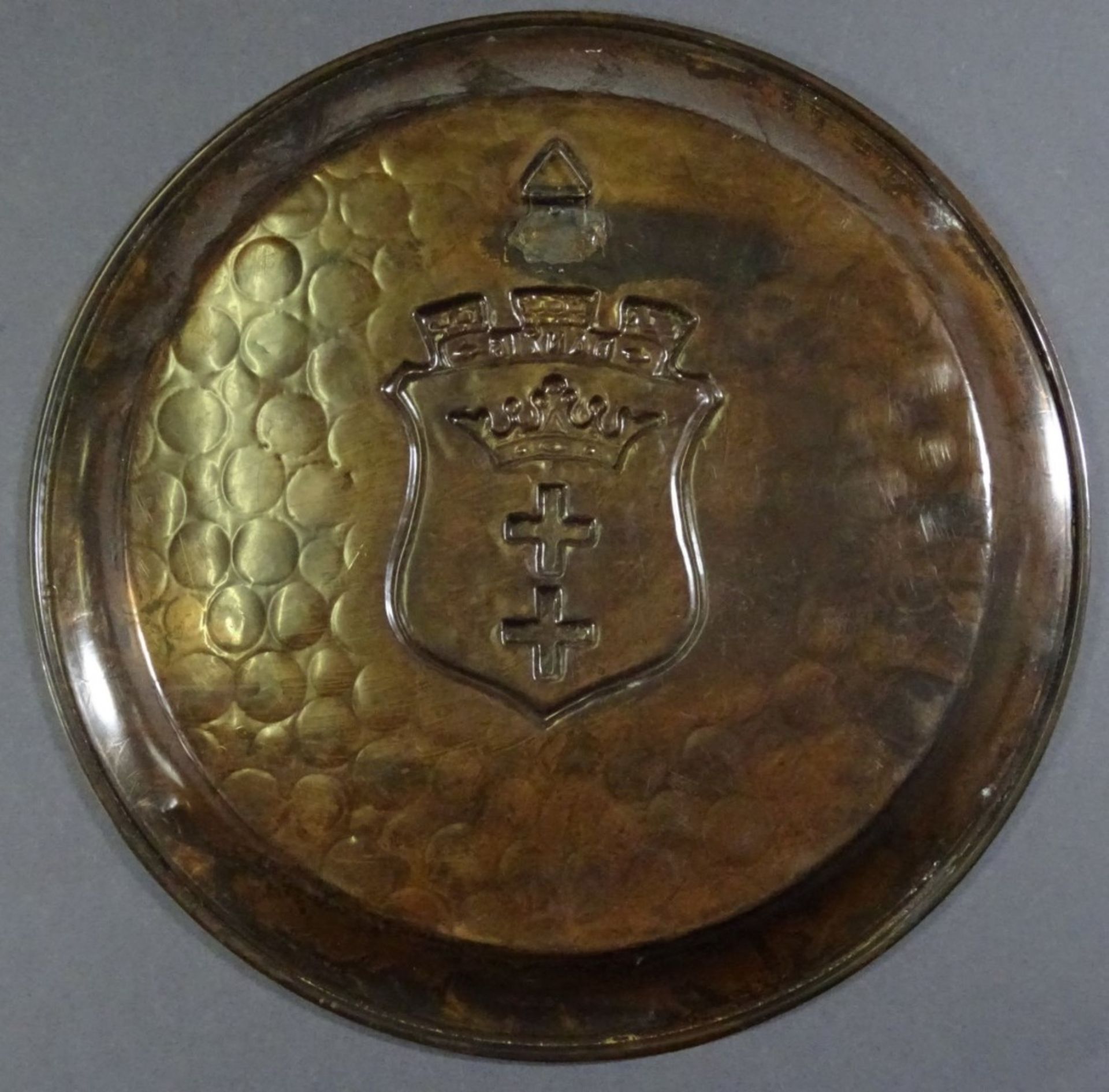 Kupferteller mit Danzig Wappen, D- 25,5cm - Image 2 of 2