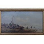 Karl KAUFMANN (1843-1902/05), sign Gilbert "Fischerboote" Öl/Holz, 21x40 cm, gerahmt, RG 40x60 cm