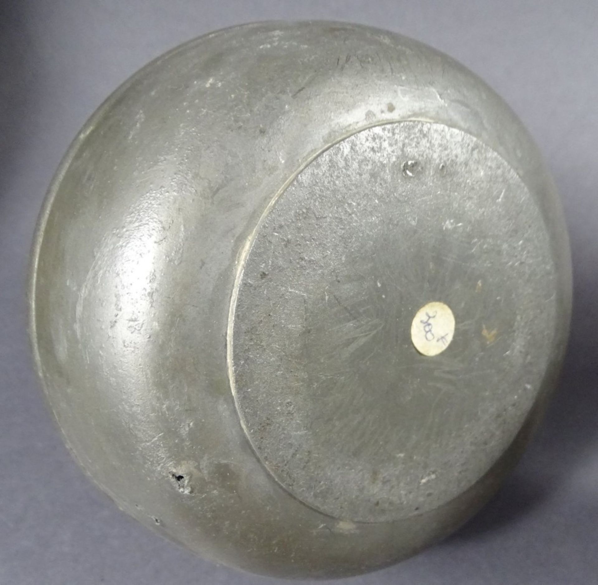 Alte Zinn Schraubflasche,unl.Hersteller auf Deckel,H-12cm,Alters-u. Gebrauchsspuren - Bild 3 aus 5