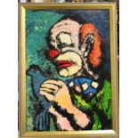 Beek'82, Portrait eines Clowns, Öl/Malkarton, gerahmt, RG 76 x 55cm.