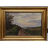 A. Jacobsen "Feldweg zum Strand" Öl/Leinen, gerahmt, RG 43x60 cm