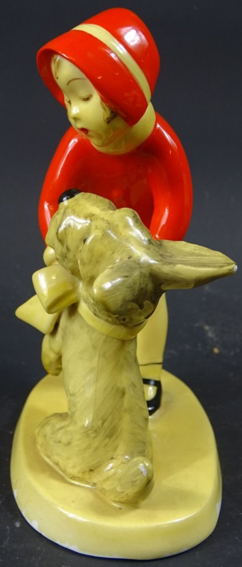 Art Deco-Figur, Mädchen mit Hund, Goldscheider Wien, Mod.nr. 4678, H. 13,5 cm, kleinere - Bild 2 aus 7