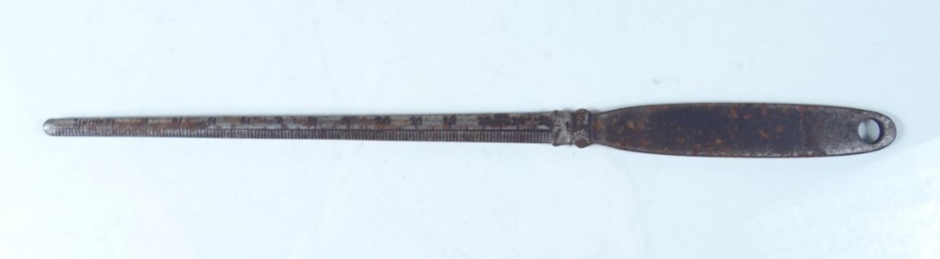 Brieföffner mit Maßstab, Metall, gepunzt "Rheinland", L. 25,5 cm