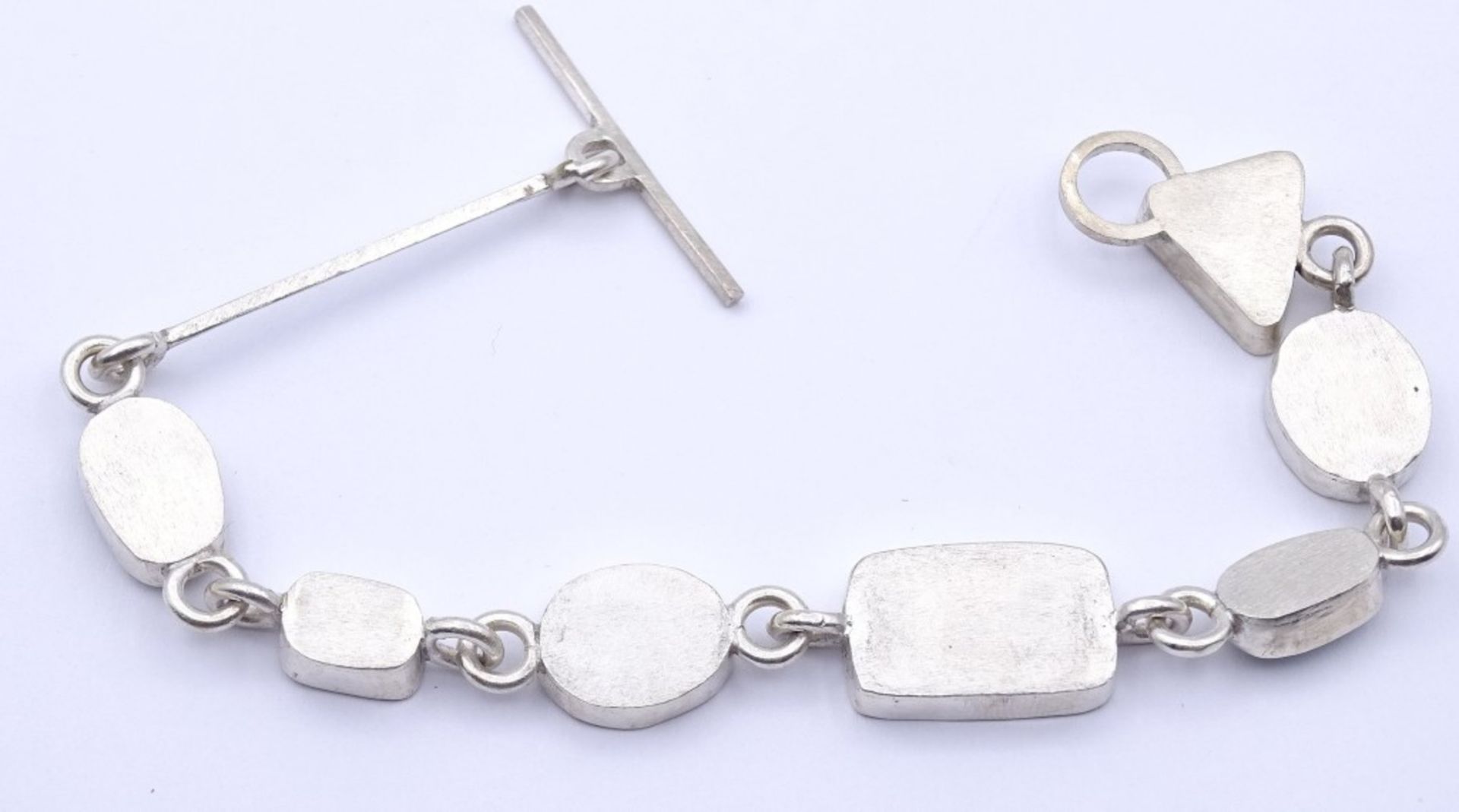 Silber Armband mit 7 Opalen, Silber gepr. L- 19cm, 18,2gr. - Image 5 of 5