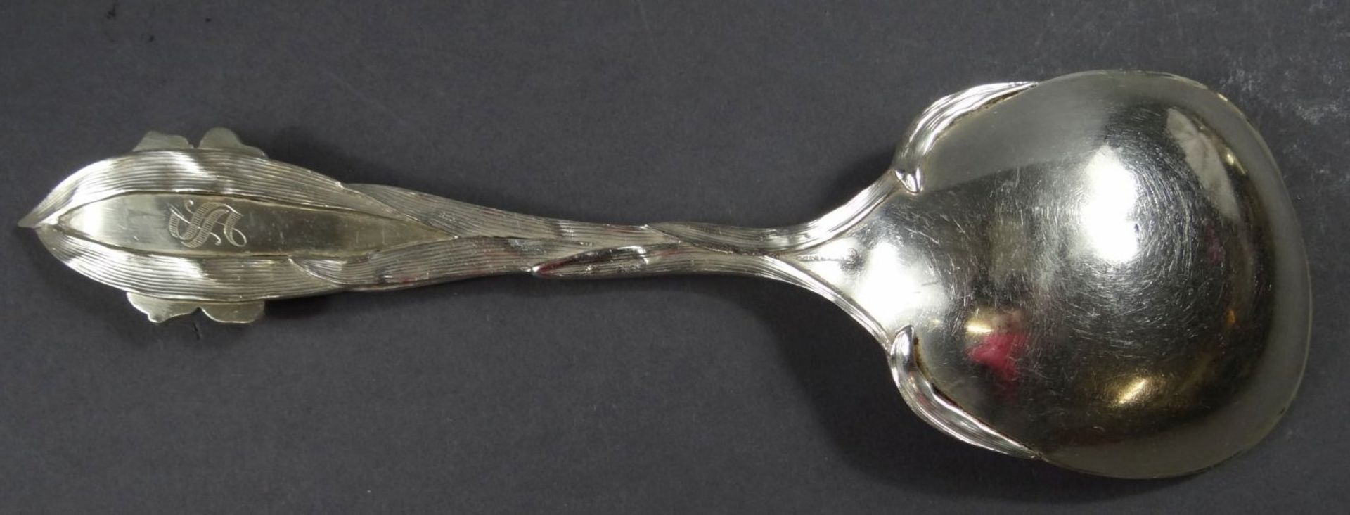 grosser Jugendstil-Silber Vorlegelöffel, L-25 cm, 187 gr. - Bild 3 aus 5
