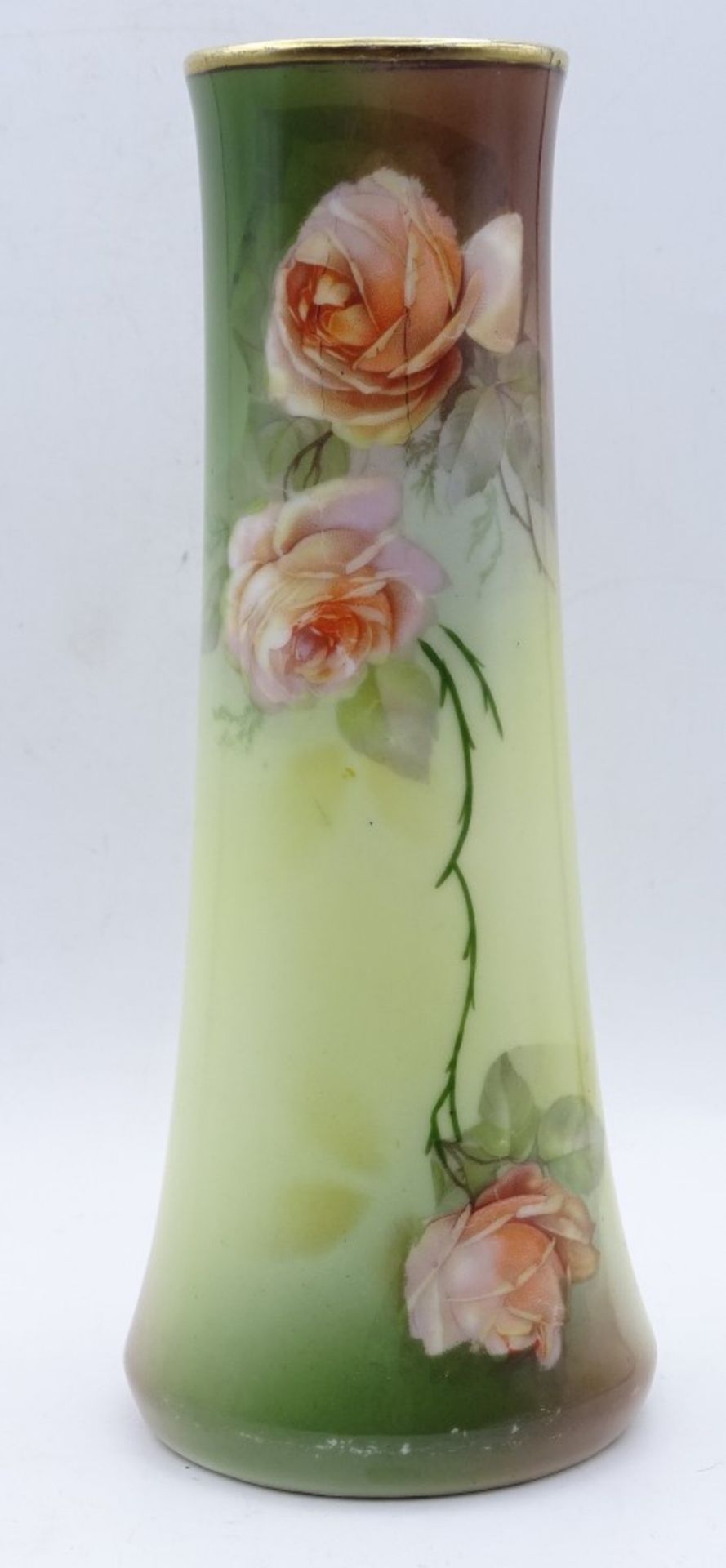 Alte Porzellanvase, 1908-1920, Porzellanmanufaktur Lengsfeld, H. 18,5 cm, Altersspuren wie