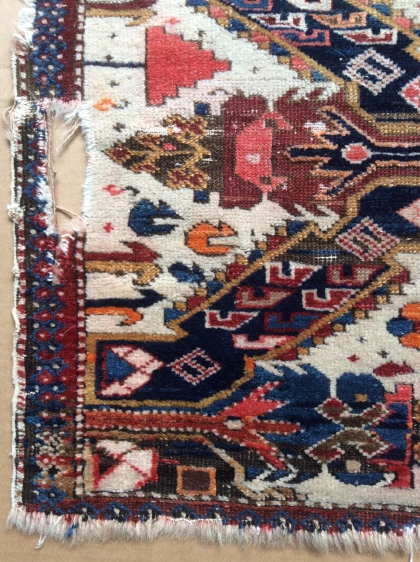 Antiker Teppich (Fragment) vermutlich aus Russland,sehr flaches Stück,Museale Sammlerqualität,L- - Bild 3 aus 8