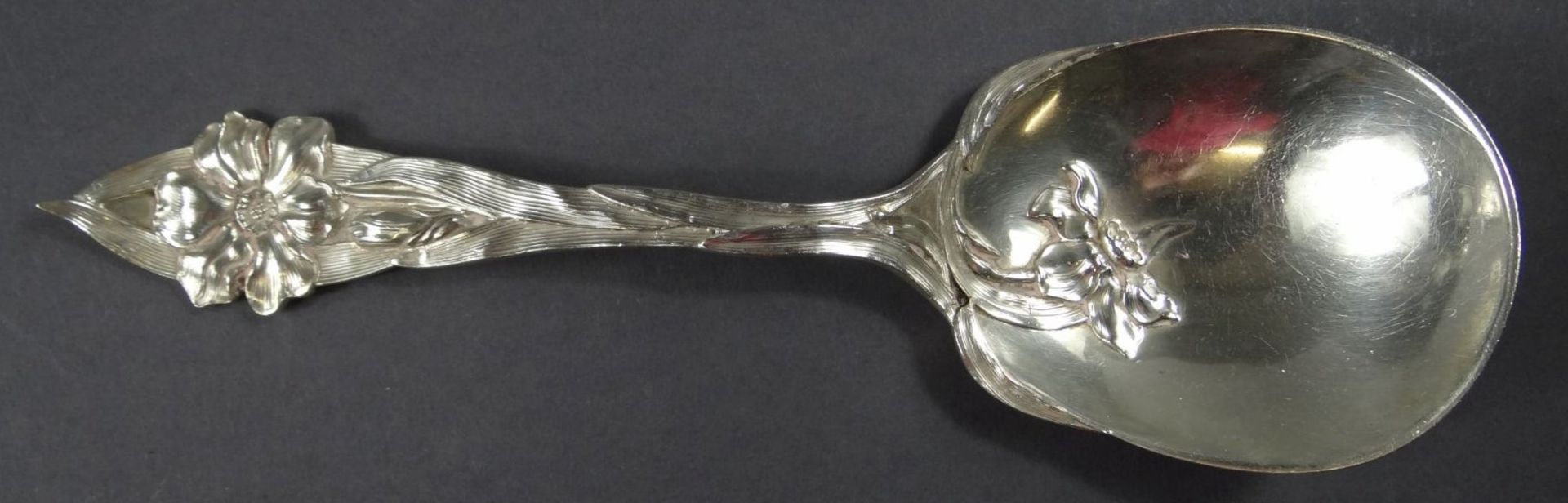 grosser Jugendstil-Silber Vorlegelöffel, L-25 cm, 187 gr. - Bild 2 aus 5