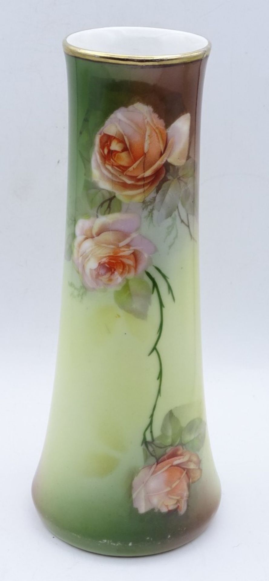 Alte Porzellanvase, 1908-1920, Porzellanmanufaktur Lengsfeld, H. 18,5 cm, Altersspuren wie - Bild 2 aus 5