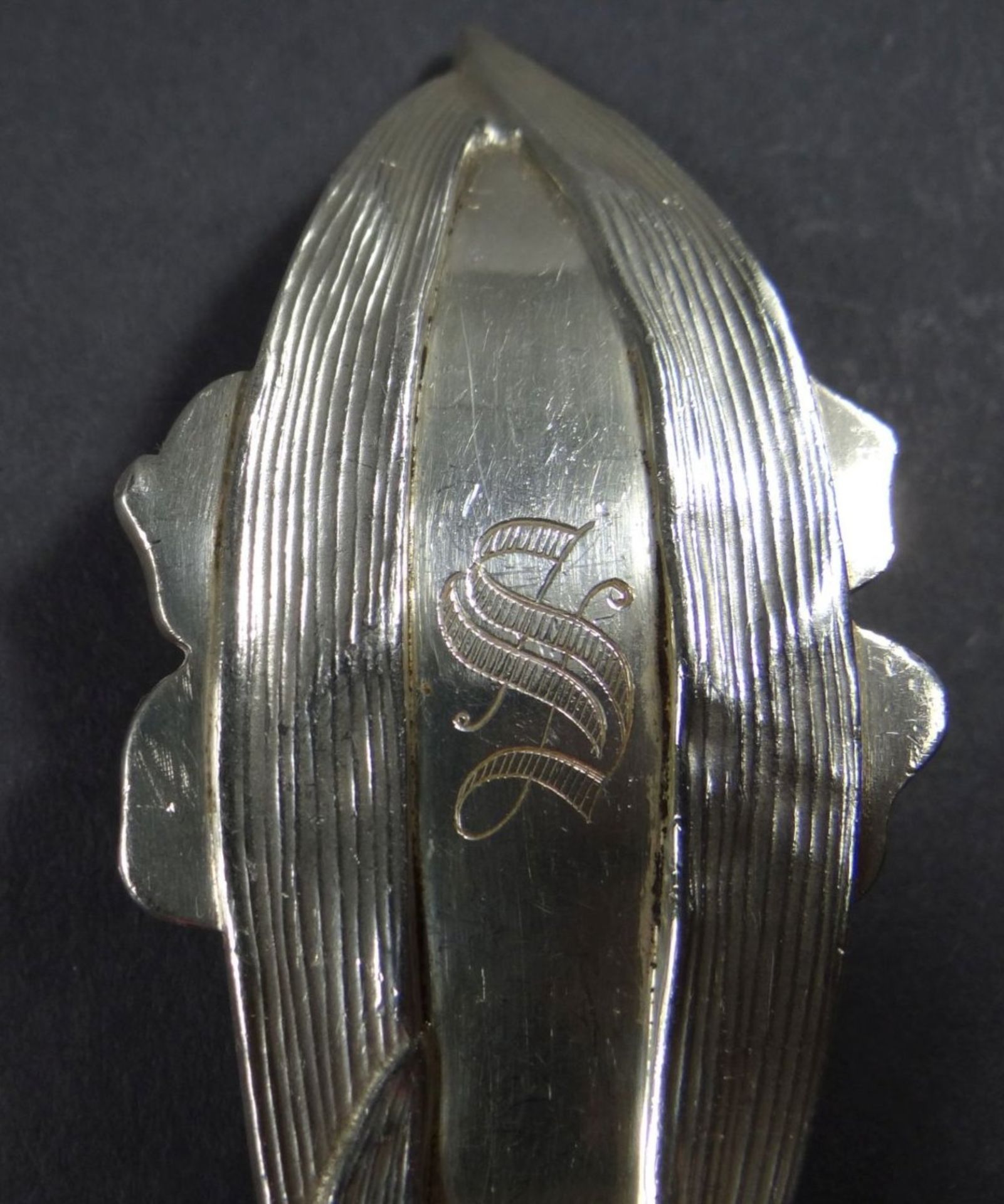grosser Jugendstil-Silber Vorlegelöffel, L-25 cm, 187 gr. - Bild 4 aus 5