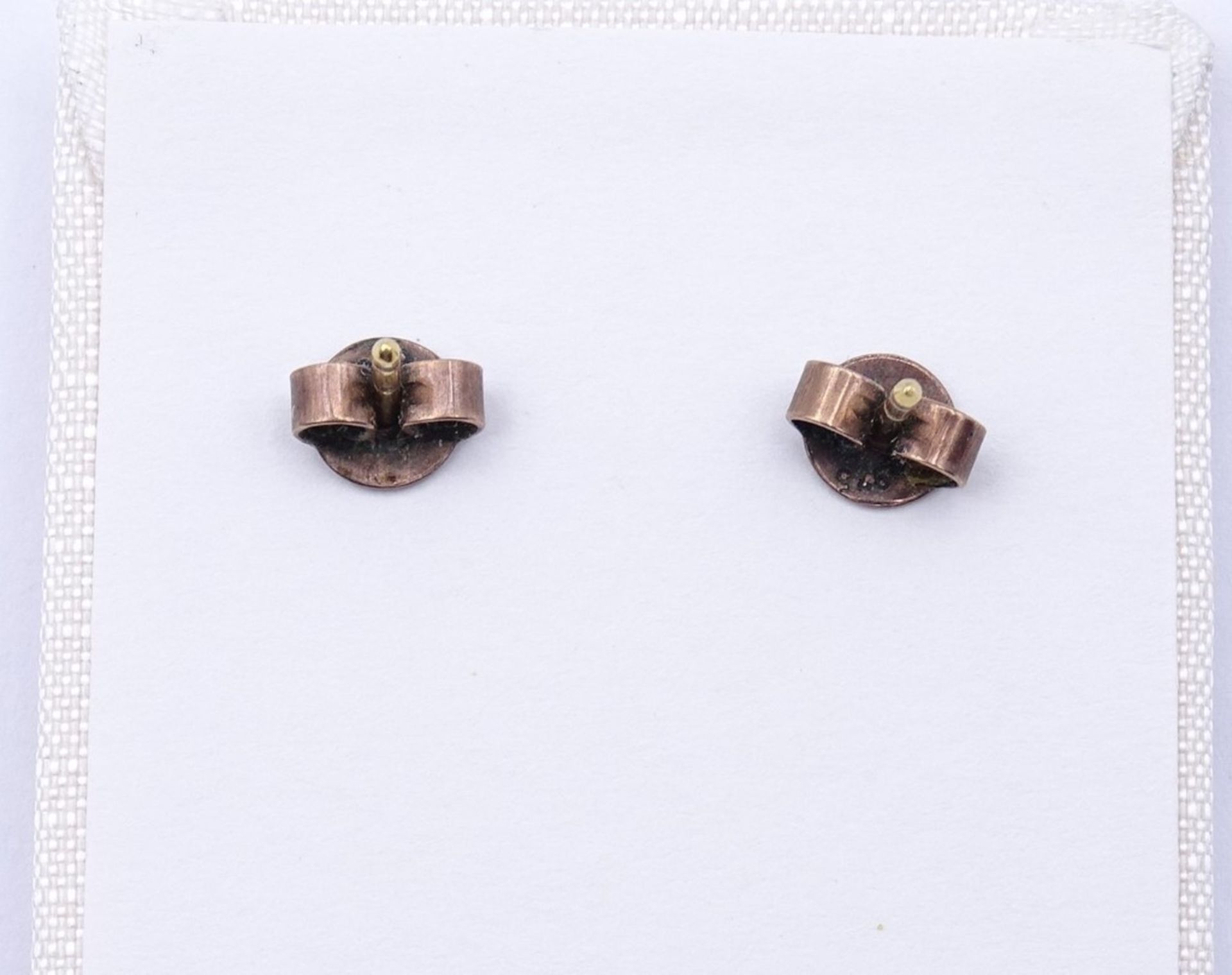 Gold Ohrstecker mit Opale und Markasiten,Gold 0.375, zus. 2,35gr., L- 1,5cm - Image 4 of 4