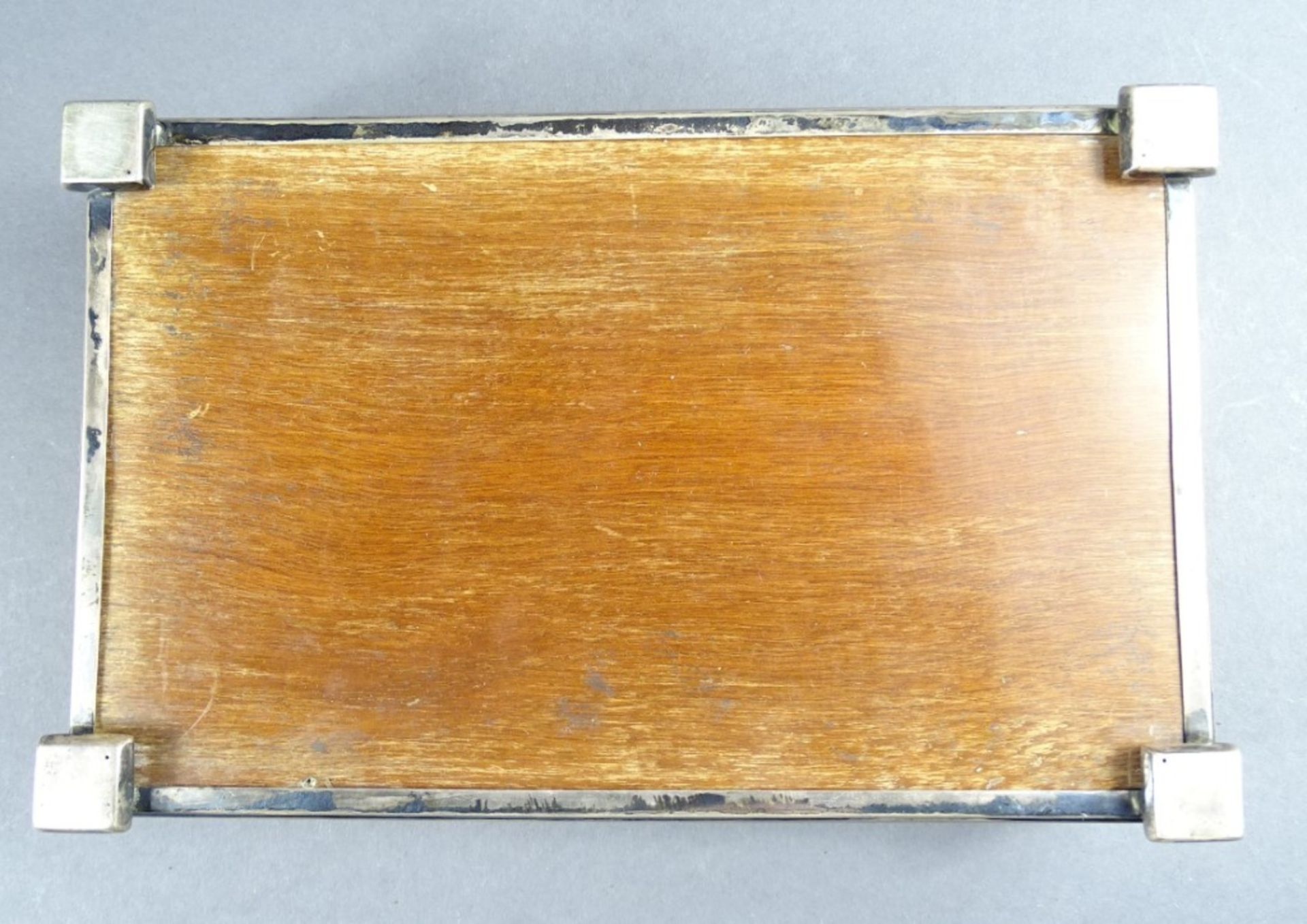 Zigarrenschachtel, Holz mit 830er-Silbermontur, 24 x 15,5 x 6,5 cm, 15 Zigarren enthalten, Gravur - Bild 6 aus 6