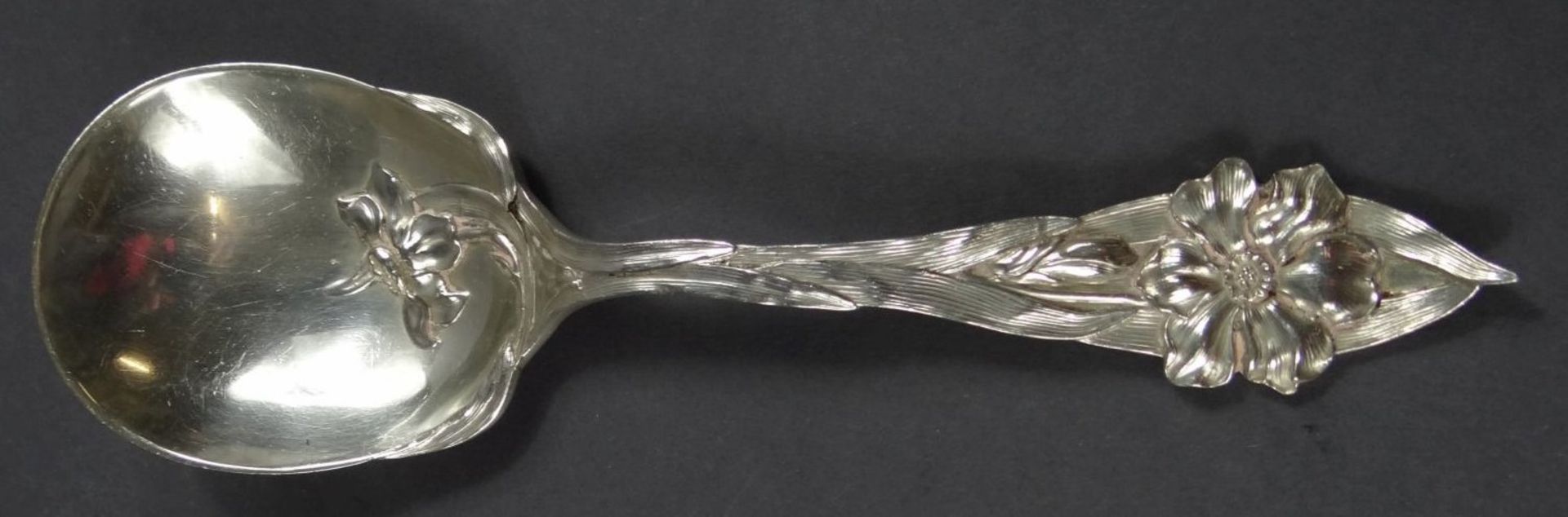 grosser Jugendstil-Silber Vorlegelöffel, L-25 cm, 187 gr.