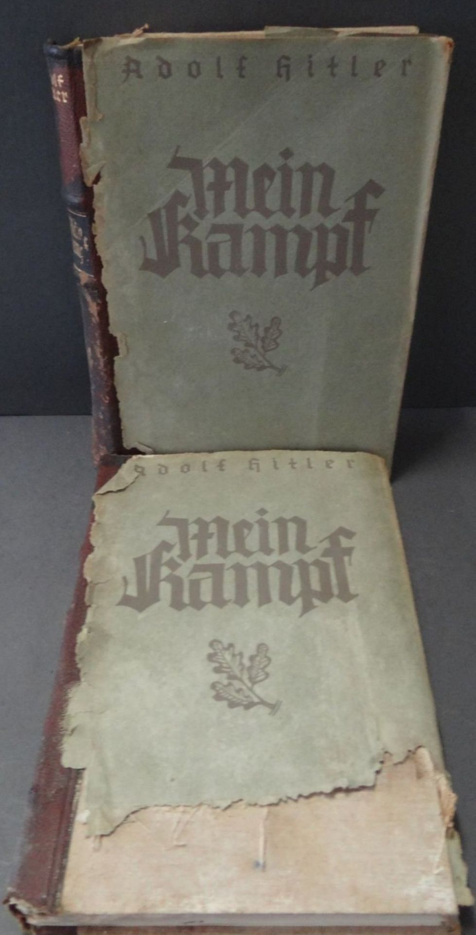 Adolf Hitler "Mein Kapf" in 2 Bänden, 3 Auflage, 1938, in sehr schlechter Erhaltung, - Bild 6 aus 10