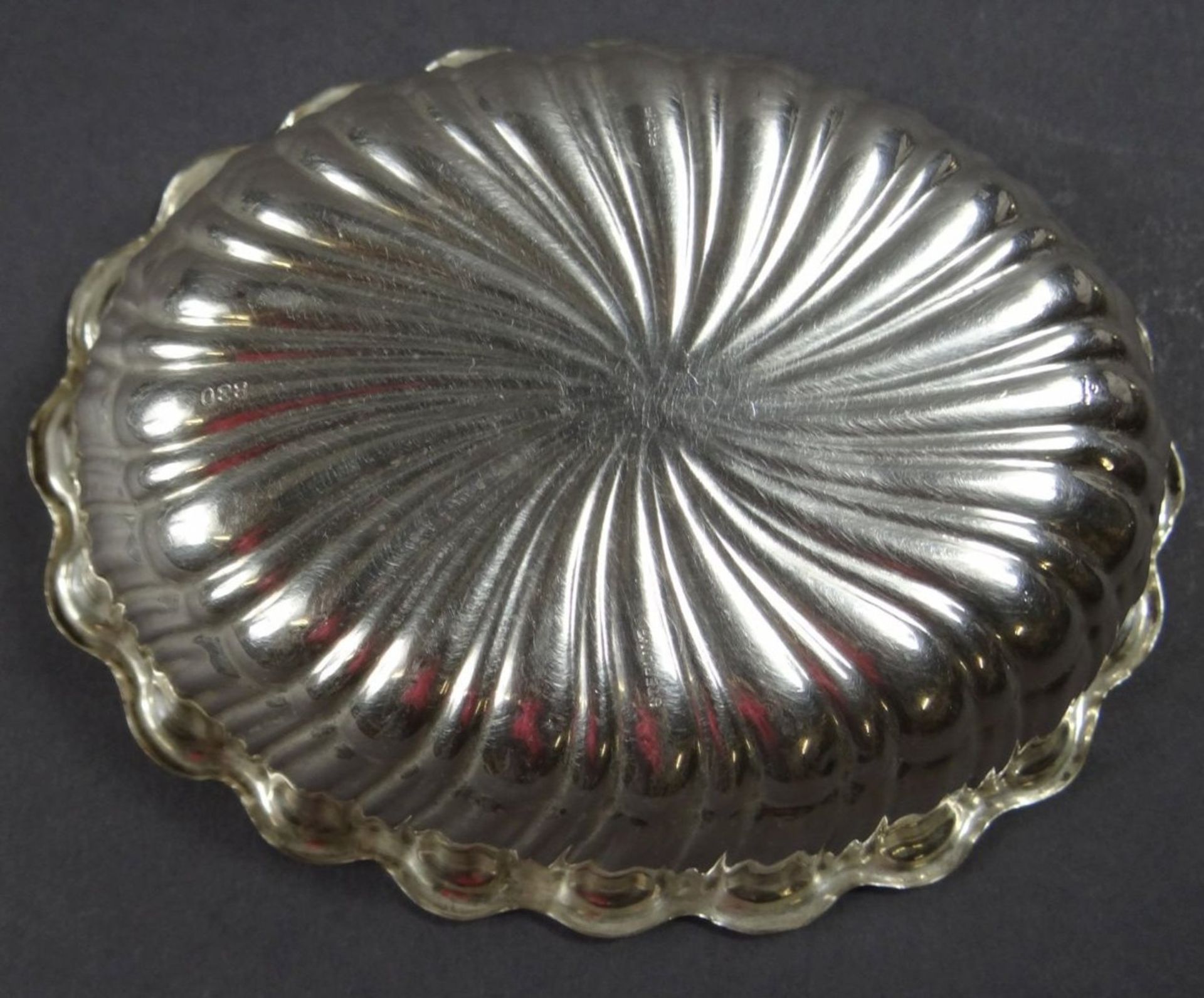 ovales Silberschälchen -830-, , H-3 cm, 13x10 cm, 75 gr., - Bild 4 aus 5