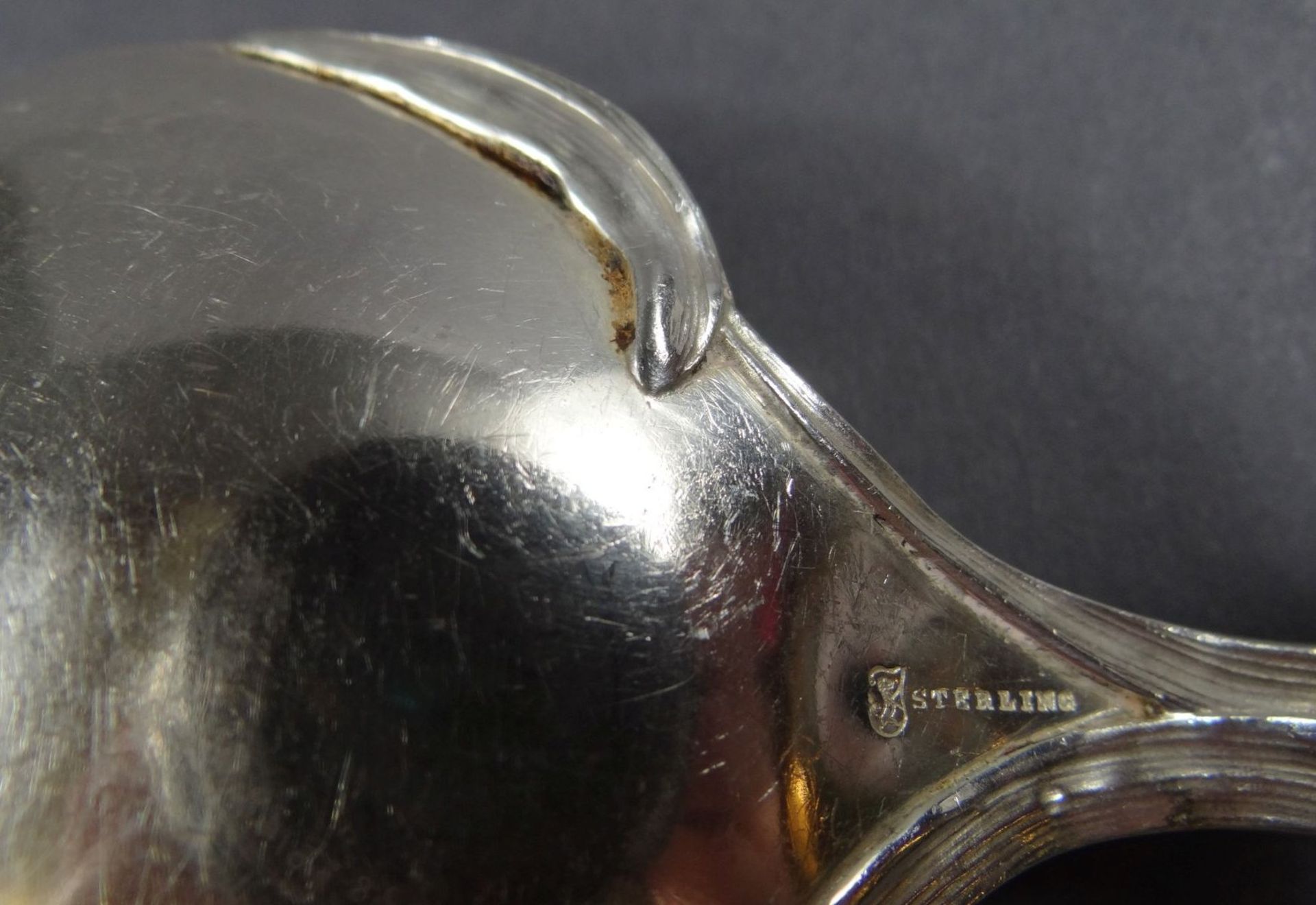 grosser Jugendstil-Silber Vorlegelöffel, L-25 cm, 187 gr. - Bild 5 aus 5