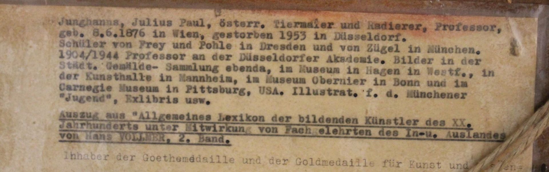 Julius Paul JUNGHANNS (1876-1958), Bauer mit Pferdepflug, Öl/Holz, verso Nachlassstempel, gerahmt, - Image 6 of 6