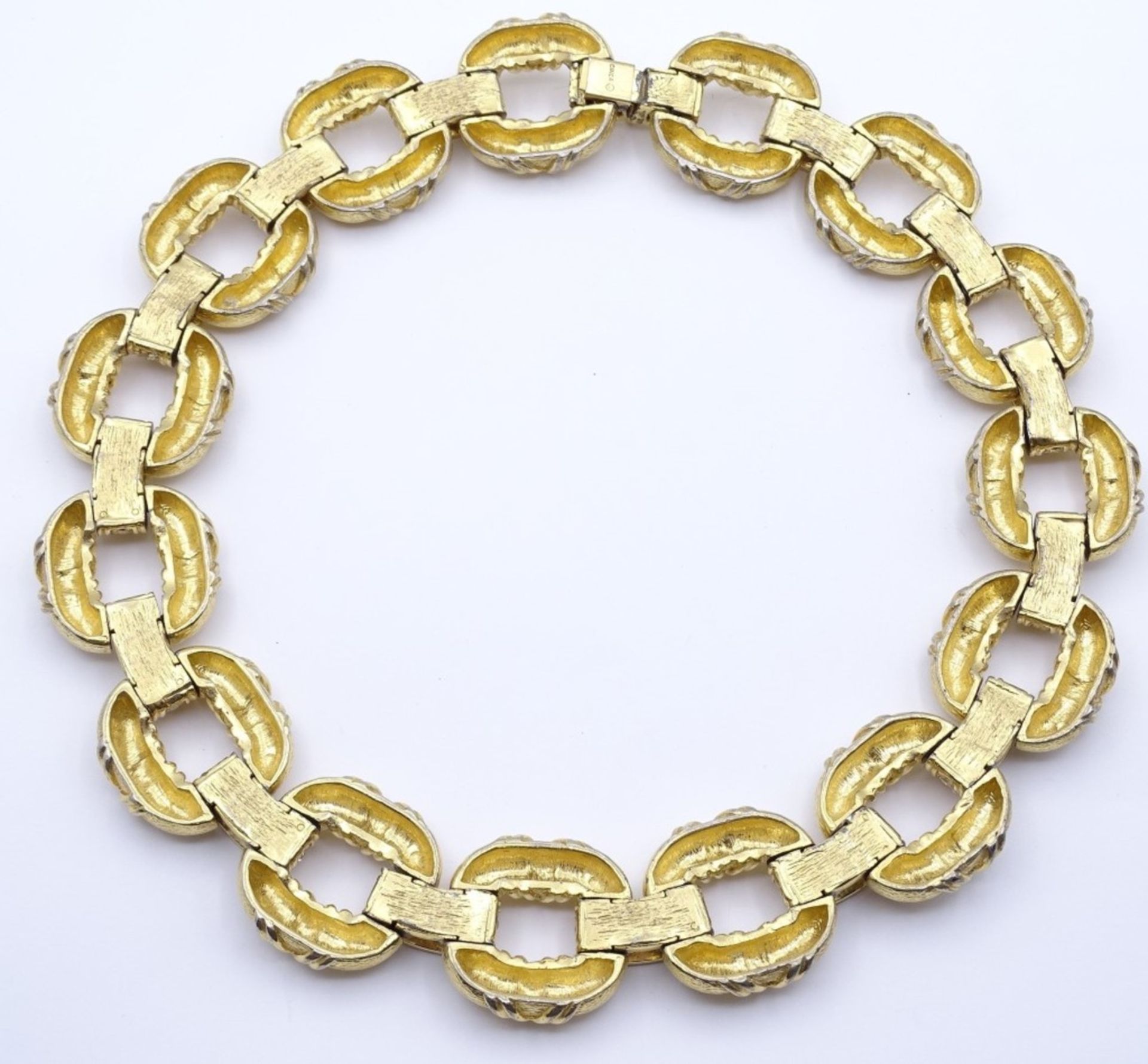 Schweres Collier "Ciner",goldfarben mit Strass,L- 40cm, B- 2,8cm - Image 2 of 5