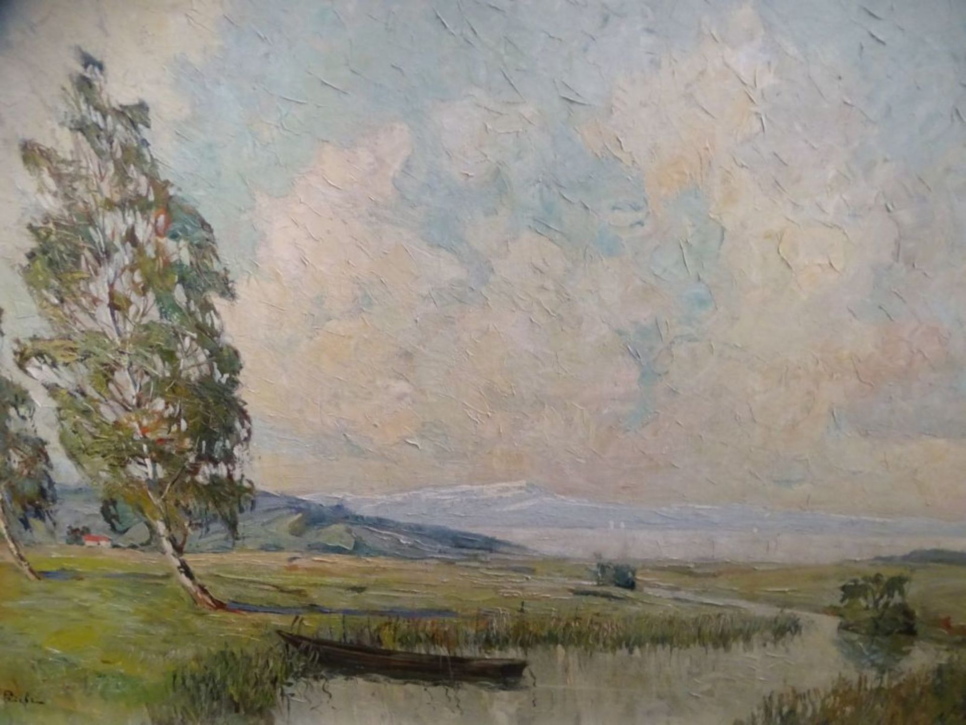 Rudolf PRIEBE (1889-1964) "Landschaft" grosses Gemälde, Öl/Leinen, gerahmt, anbei Foto und - Image 4 of 6