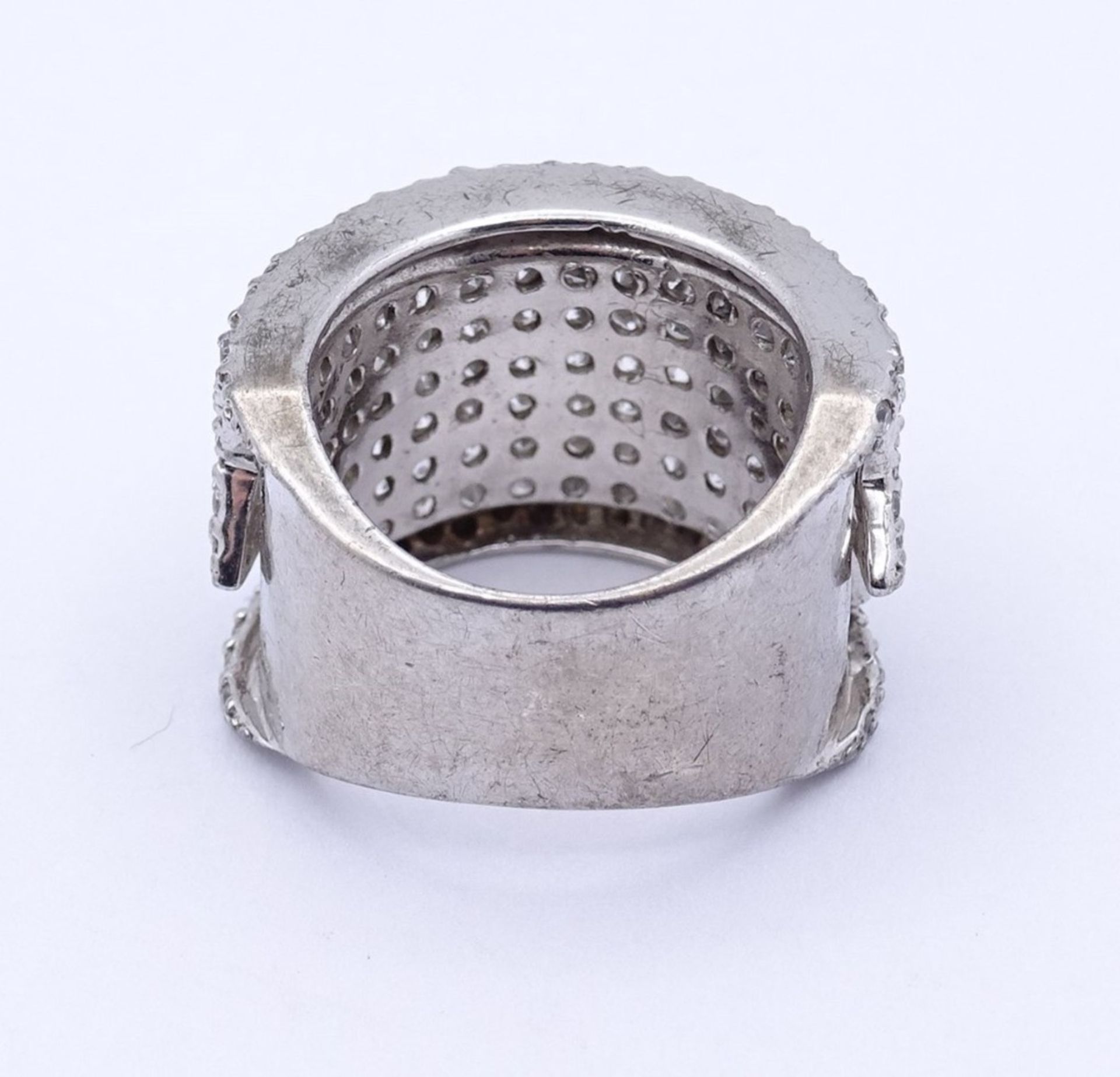 Silber Ring mit rund facc.klaren Steinen,Sterling Silber 0.925 , 10,5gr., RG 51 - Image 4 of 4